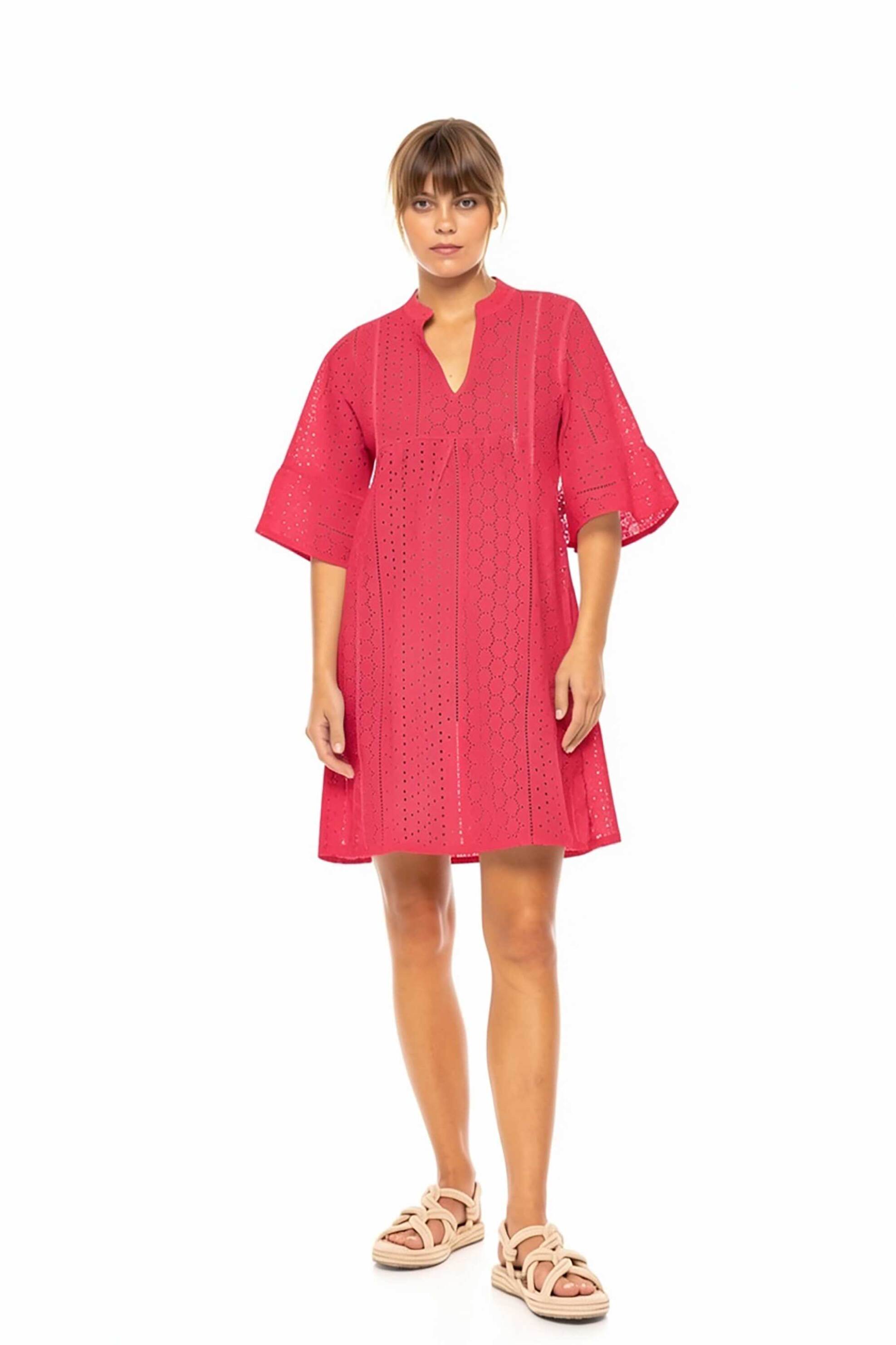 Pink Label γυναικείο φόρεμα παραλίας κιπούρ - BN-300 Φούξια