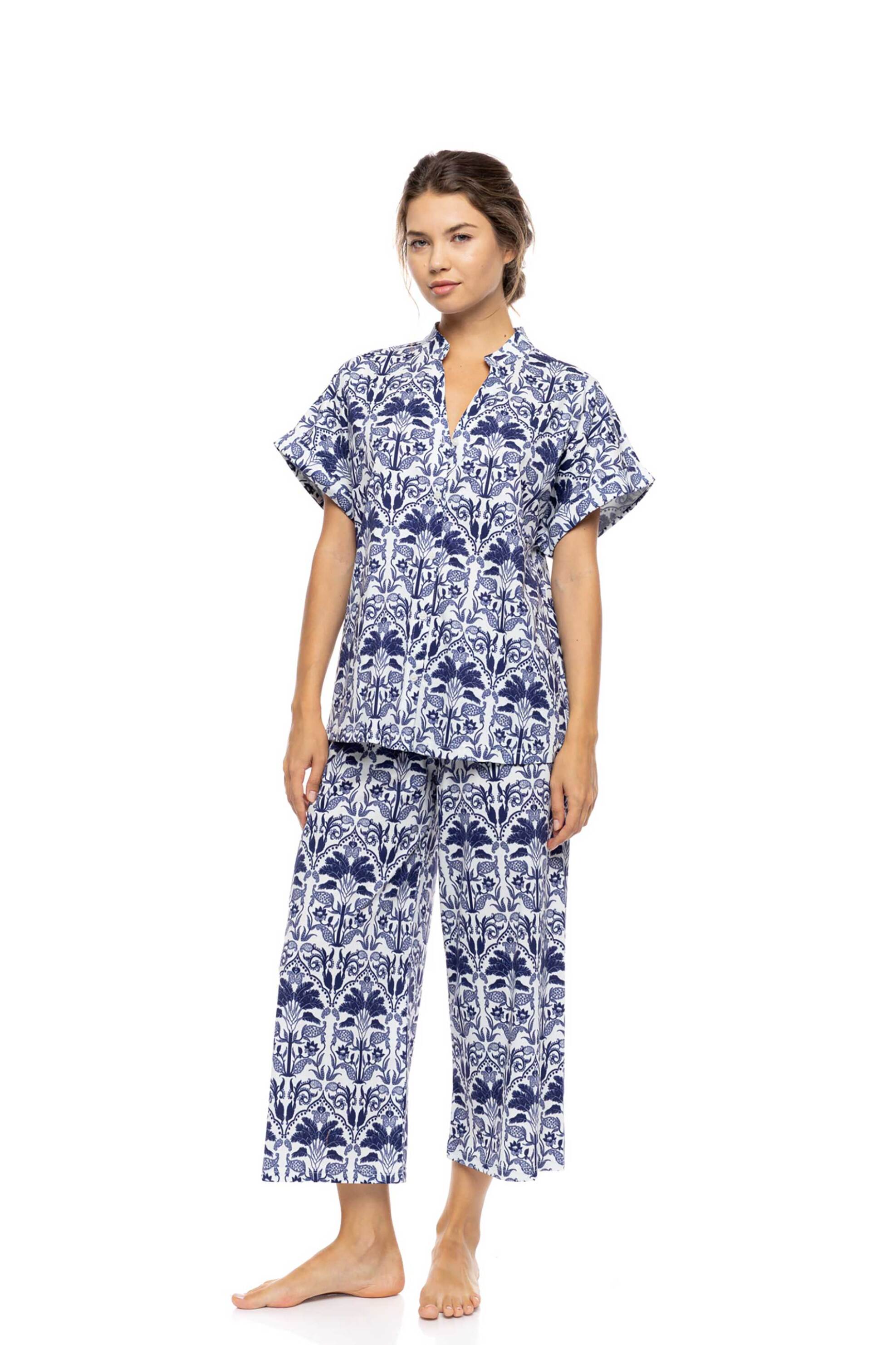 PINK LABEL Pink Label σετ γυναικείες πιτζάμες "Blue Tropical" - S1551 Μπλε - 2