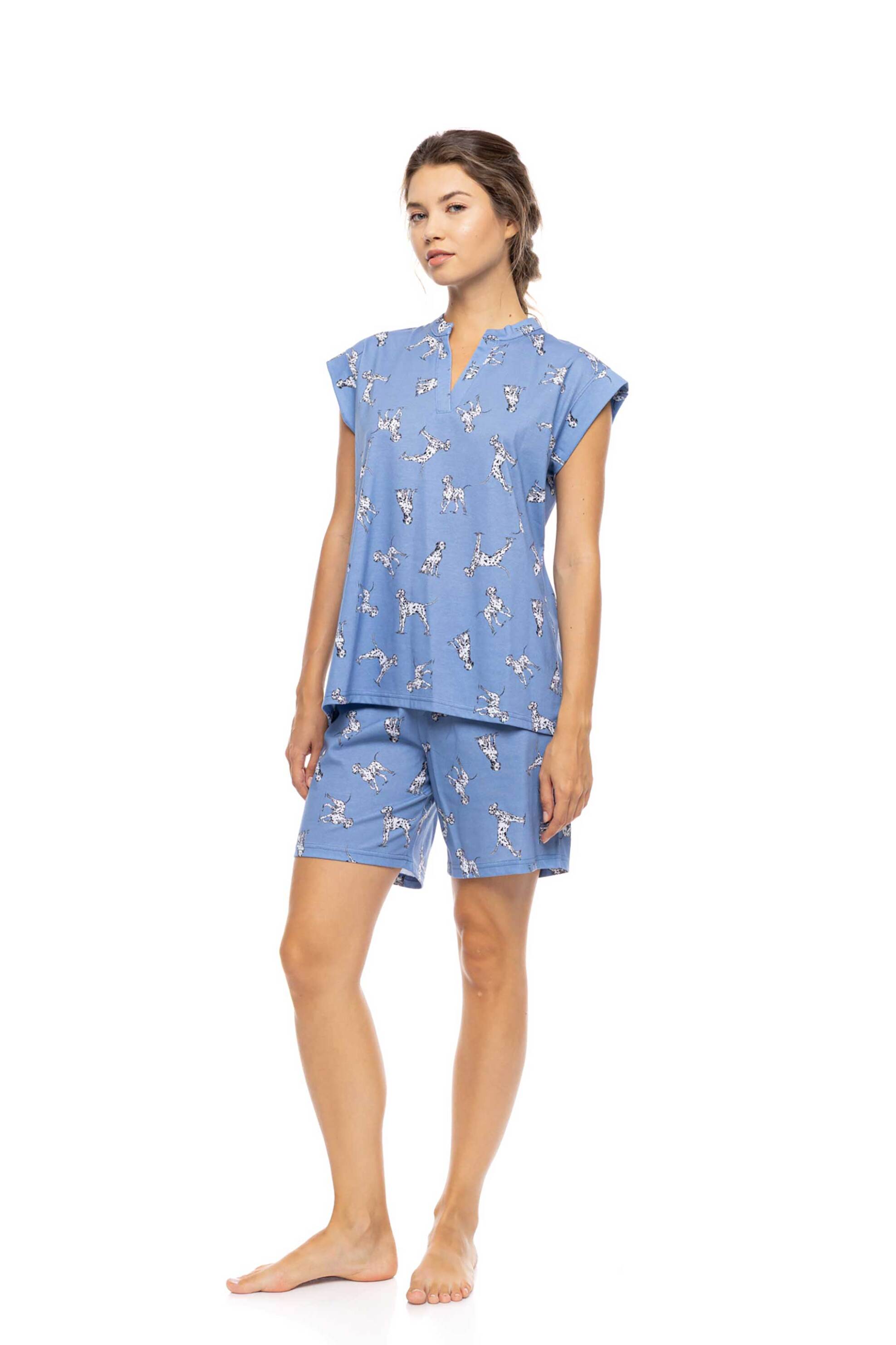 Pink Label σετ γυναικείες πιτζάμες με σορτς "Dalmatian Denim" - S1564 Μπλε φωτογραφία