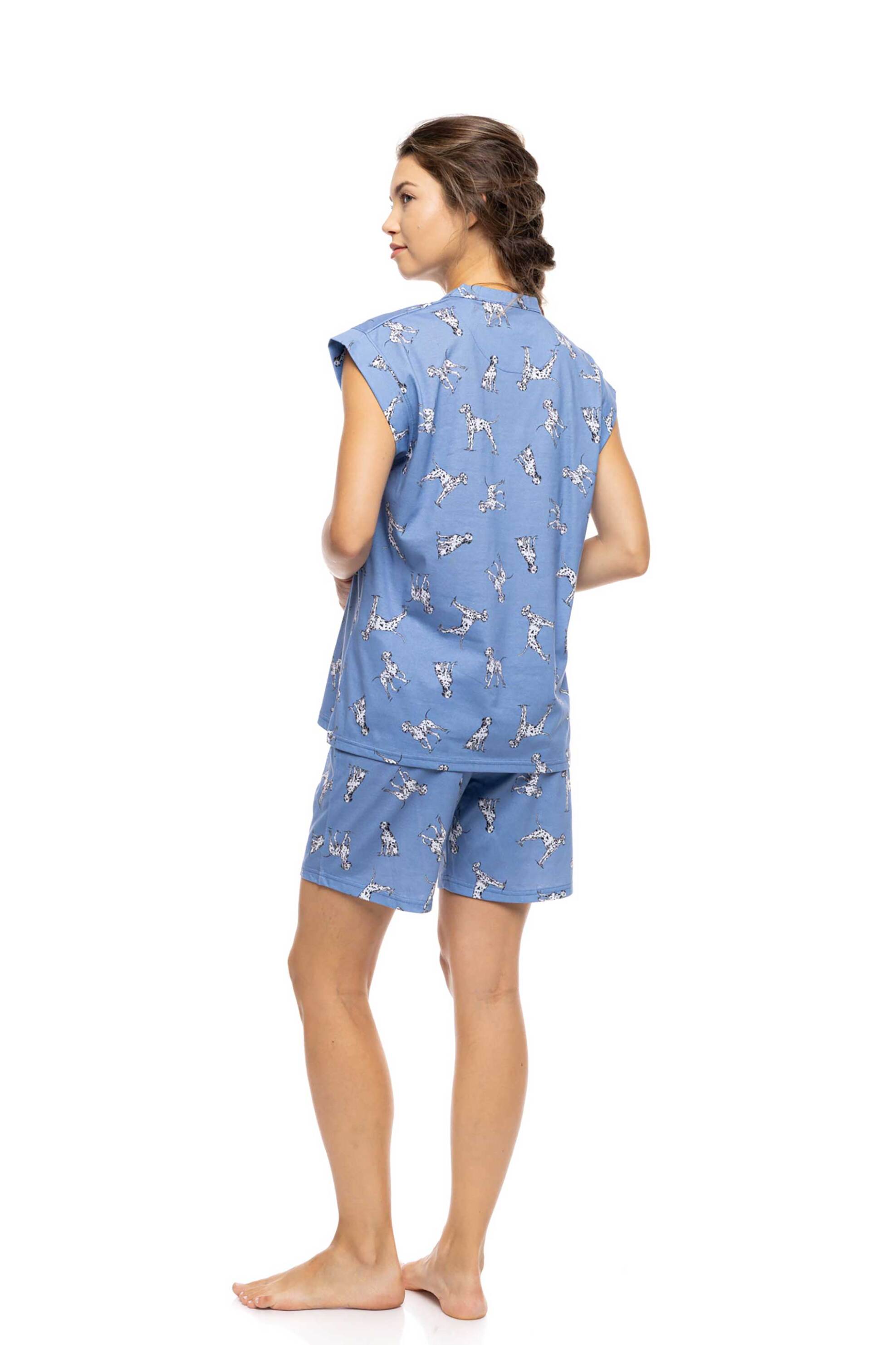 Pink Label σετ γυναικείες πιτζάμες με σορτς "Dalmatian Denim" - S1564 Μπλε φωτογραφία