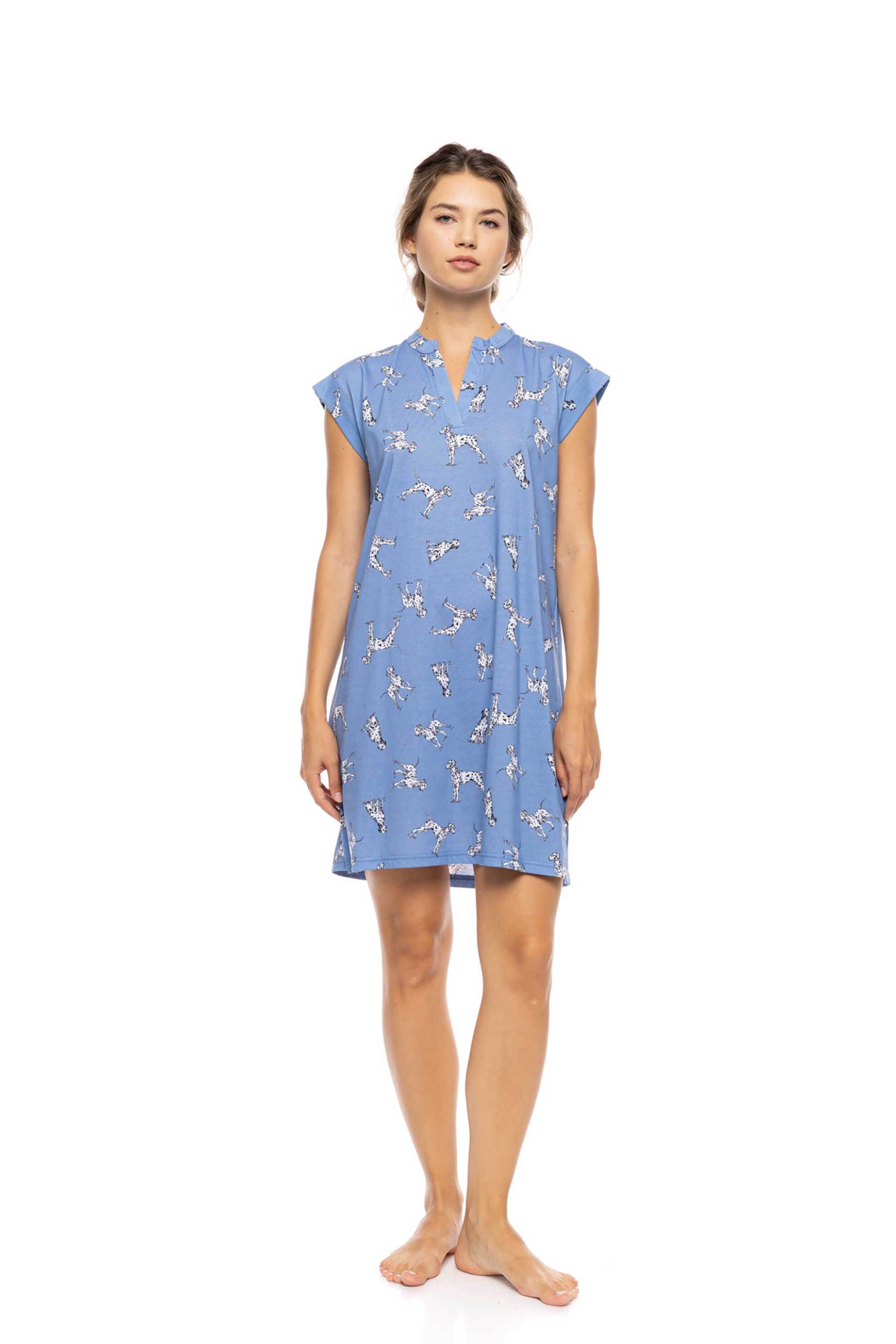 PINK LABEL Pink Label γυναικείο νυχτικό "Dalmatian Denim" - S1565 Μπλε