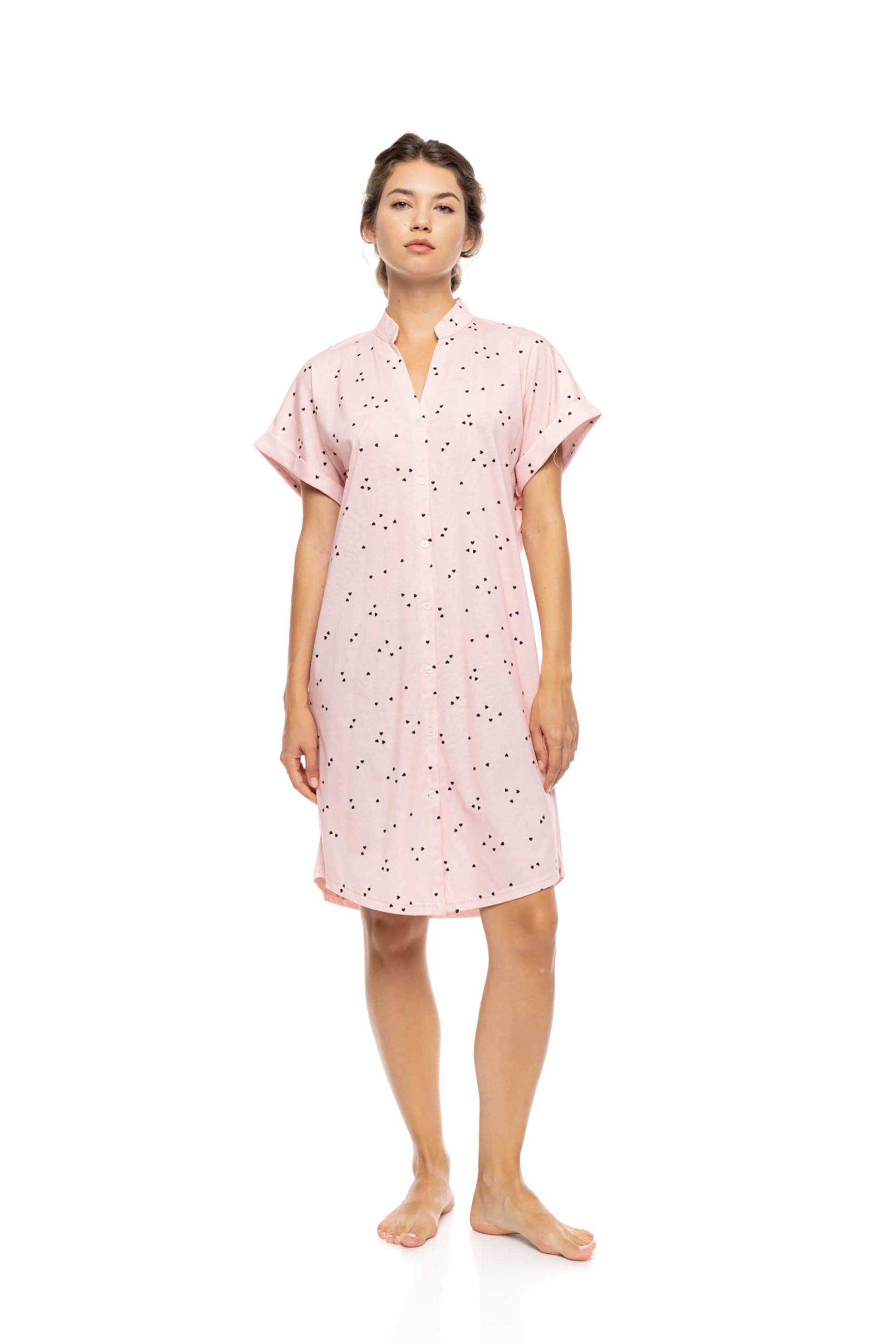 Pink Label γυναικείο νυχτικό "Little Heart Pink" - S1578 Ροζ