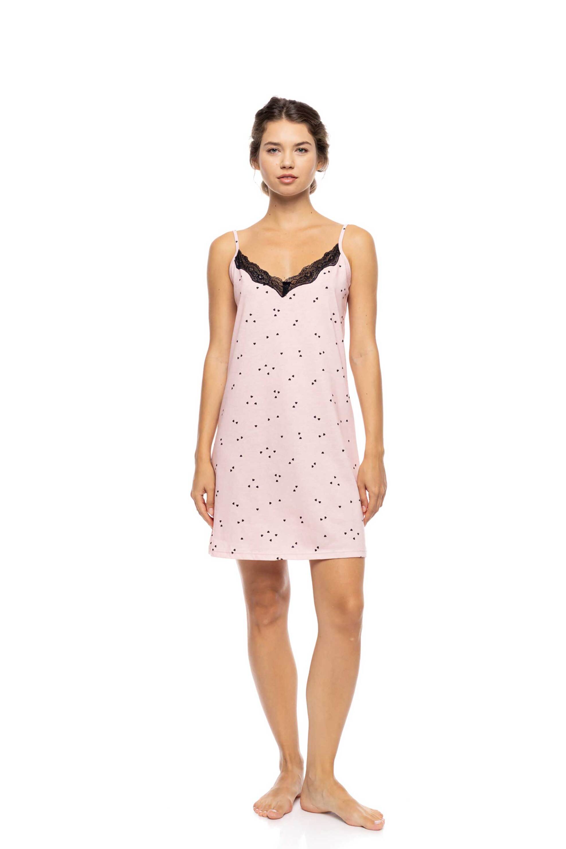 PINK LABEL Pink Label γυναικείο νυχτικό "Little Heart Pink" - S1580 Ροζ