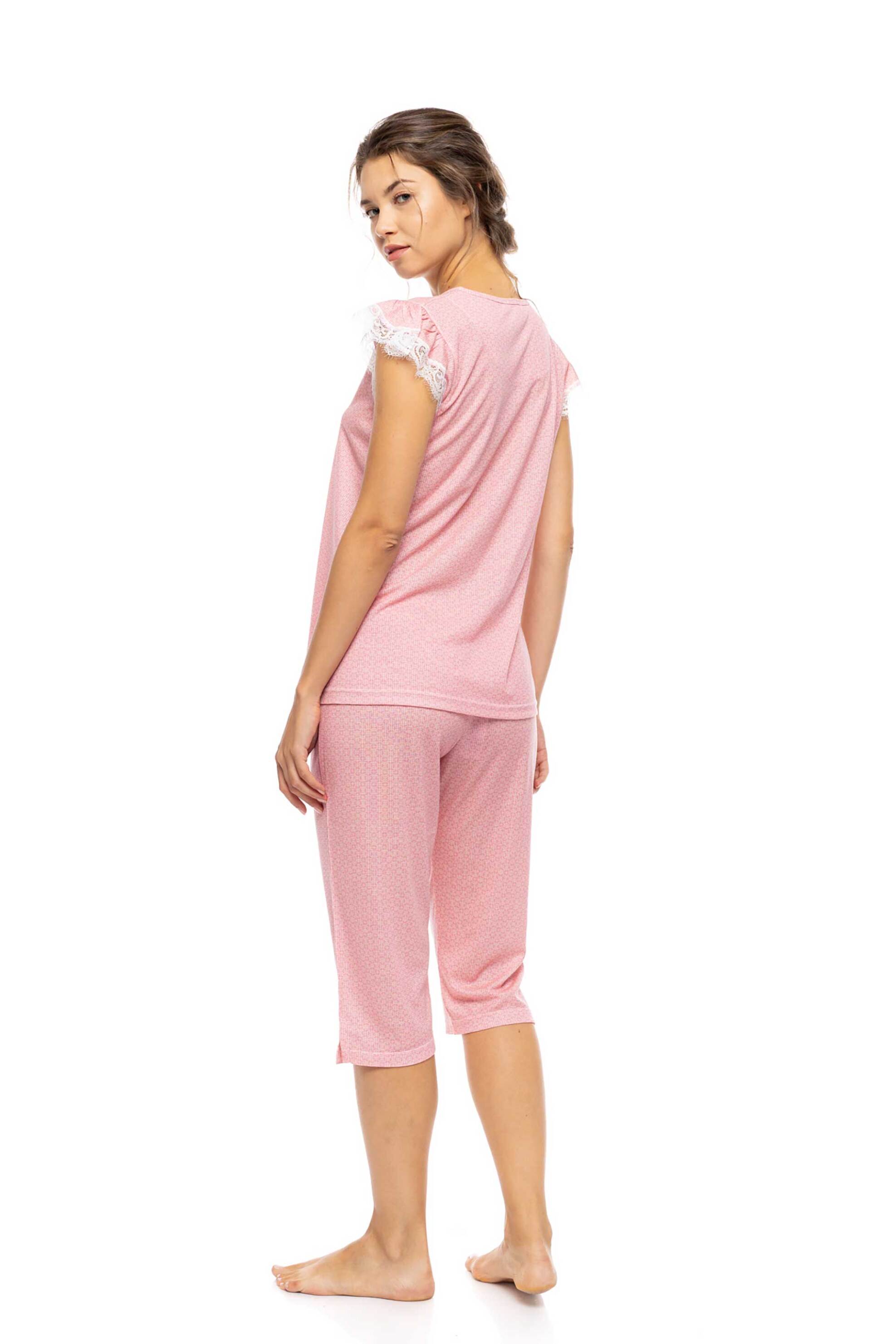 Pink Label σετ γυναικείες πιτζάμες με capri παντελόνι "Summer Geo" - S1591 Ροζ φωτογραφία