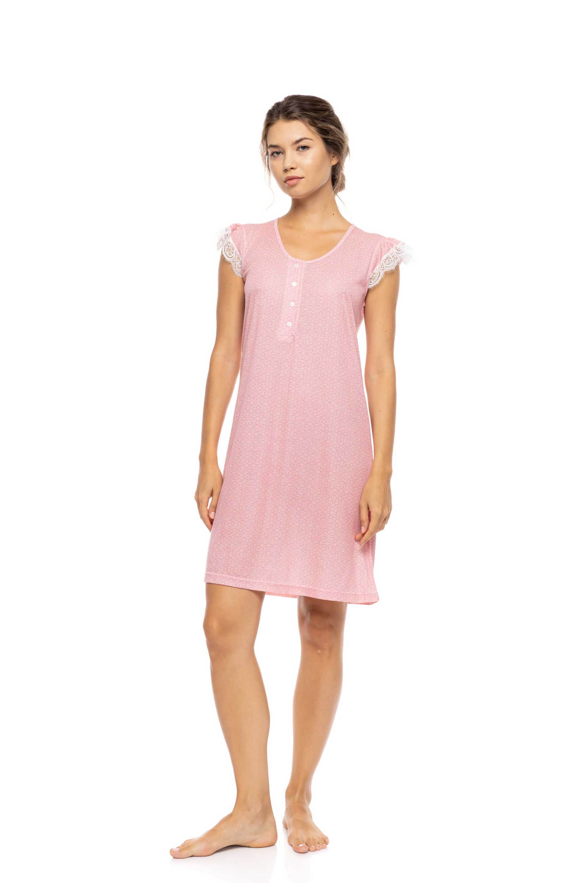 PINK LABEL Pink Label γυναικείο νυχτικό "Summer Geo" - S1592 Ροζ