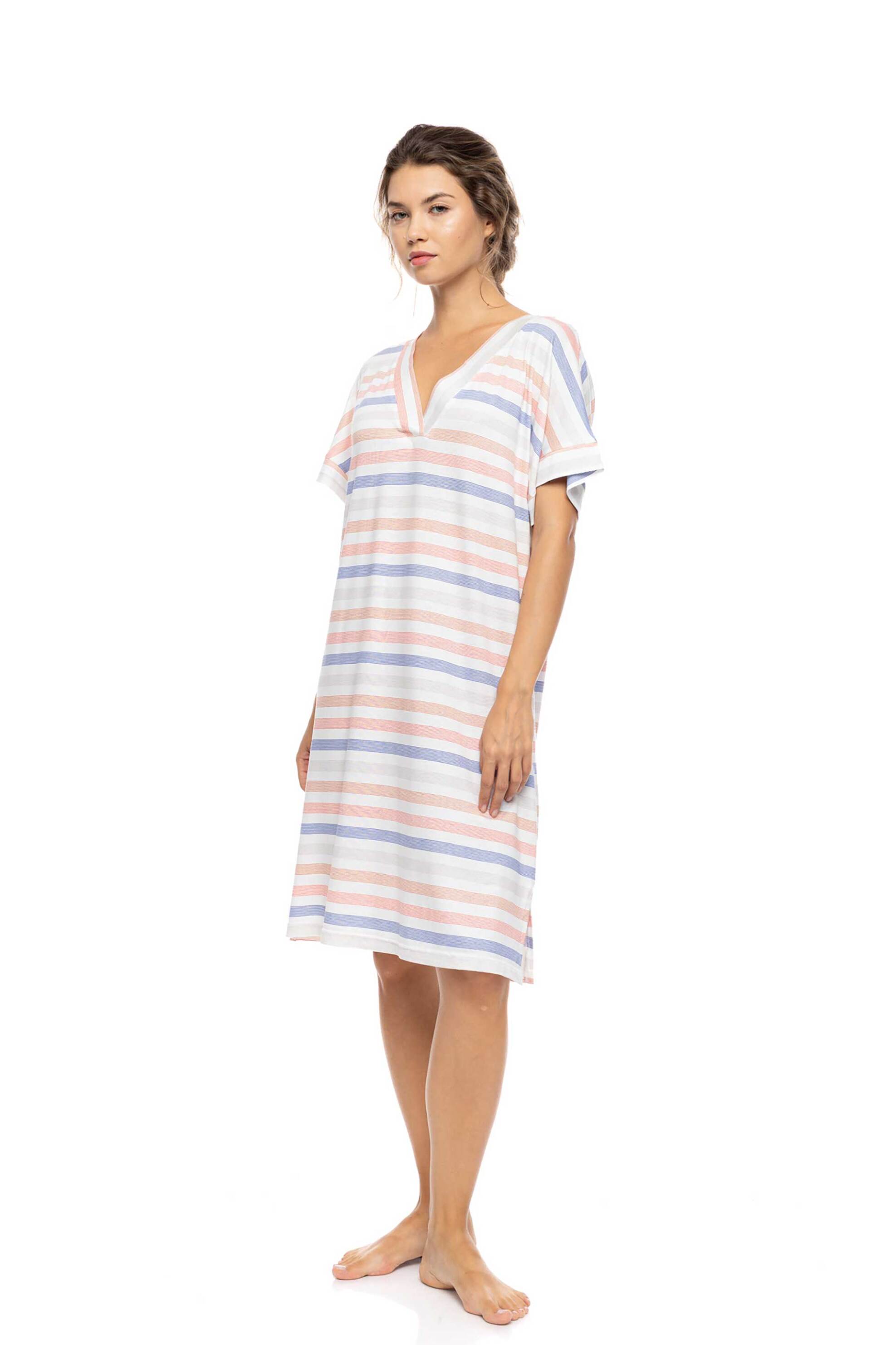 PINK LABEL Pink Label γυναικείο νυχτικό "Sunset Stripe" - S1605 Μπλε - 2