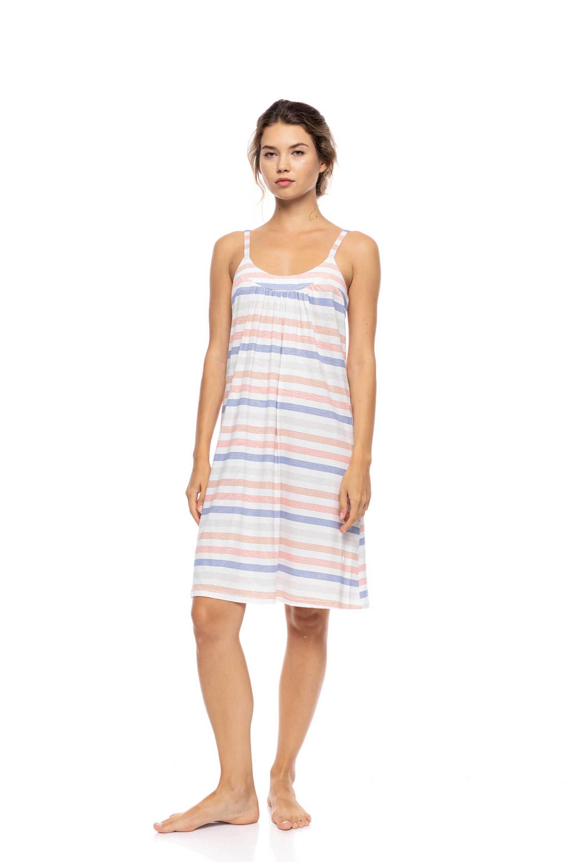 PINK LABEL Pink Label γυναικείο νυχτικό "Sunset Stripe" - S1607 Μπλε