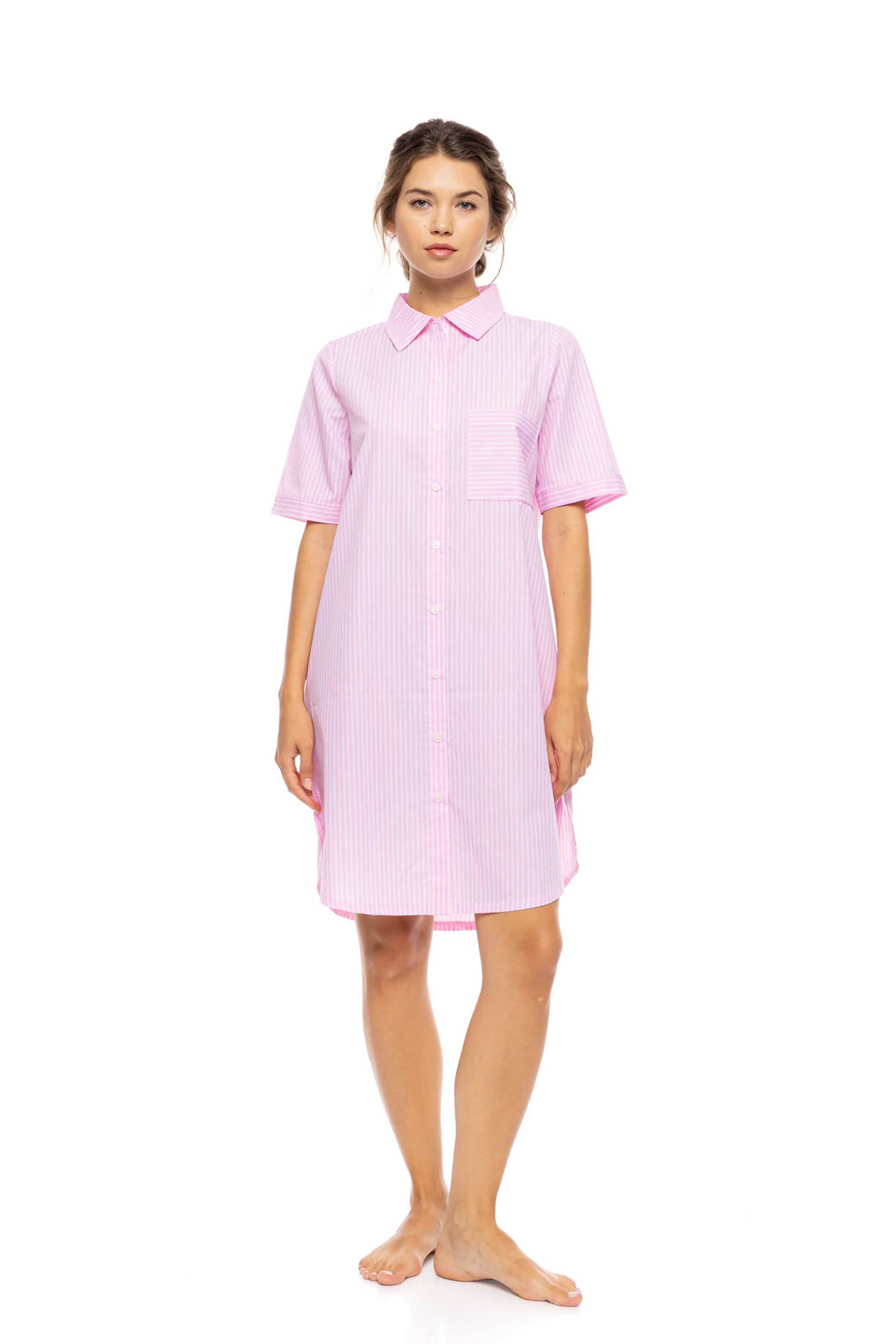 Pink Label γυναικείο νυχτικό με ρίγες "Duo Stripe" - S1627 Ροζ