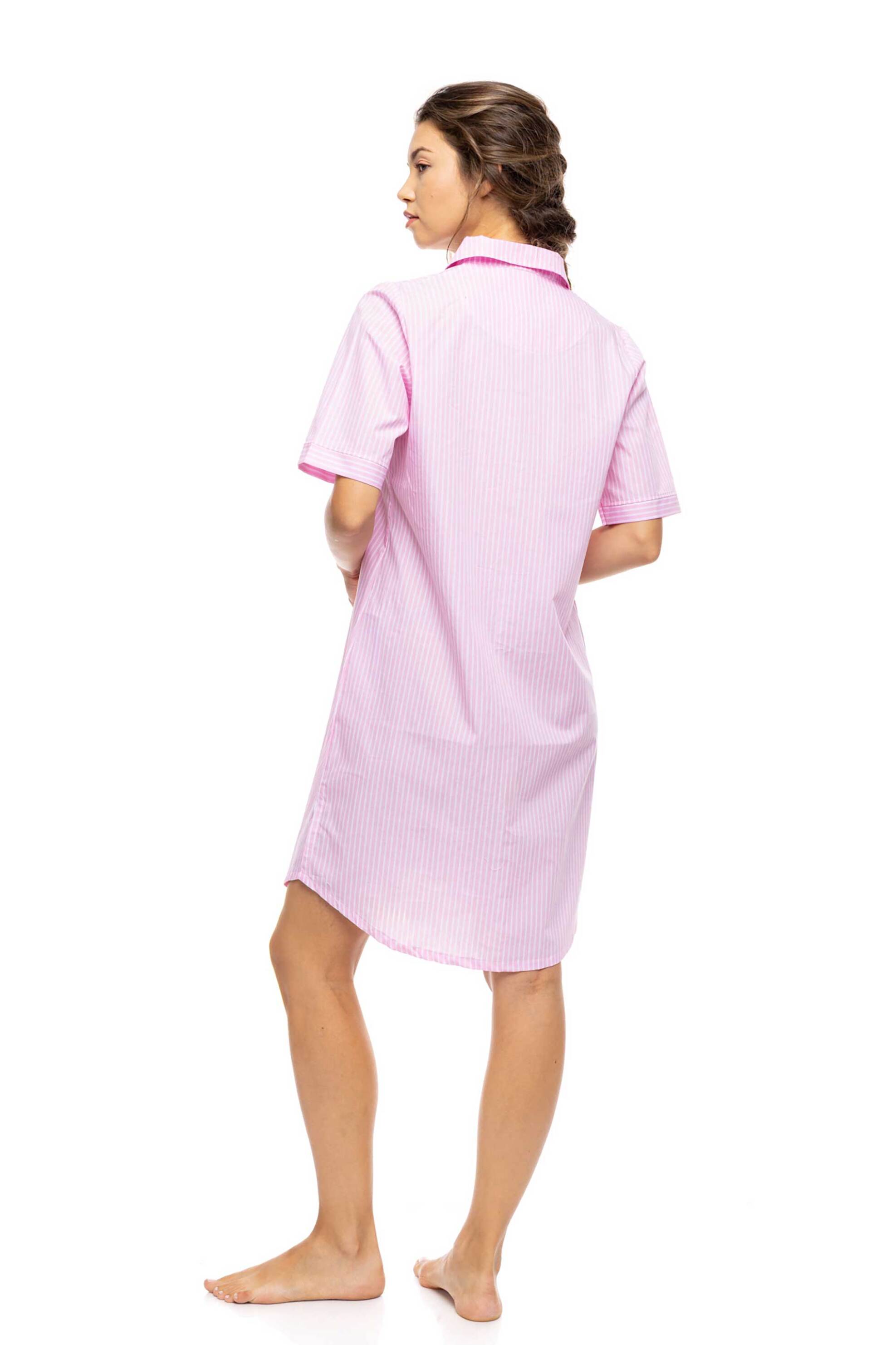 Pink Label Γυναικείο Νυχτικό με Ρίγες Duo Stripe - S1627 Ροζ