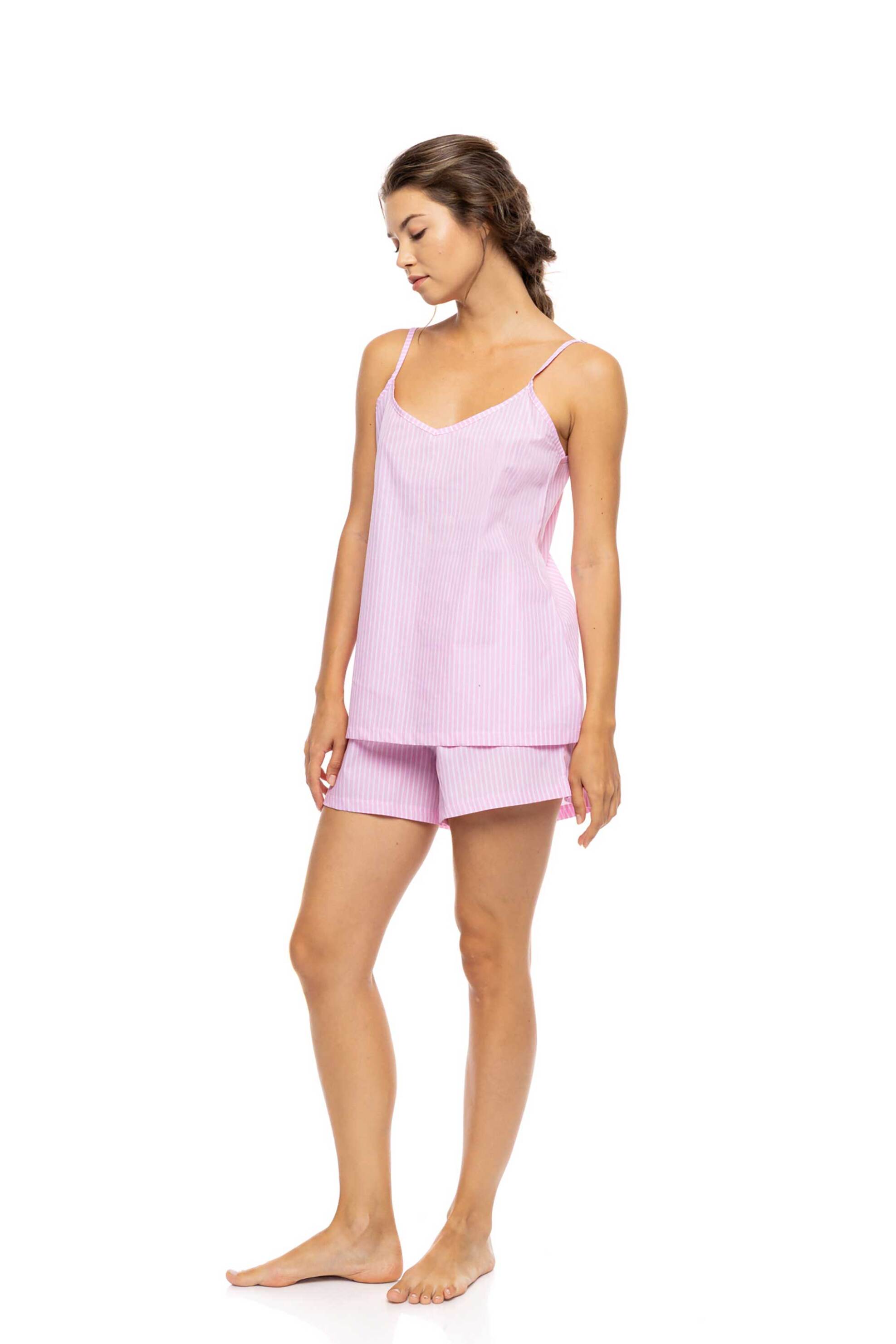 PINK LABEL Pink Label γυναικείο babydoll "Duo Stripe" - S1630 Ροζ - 2