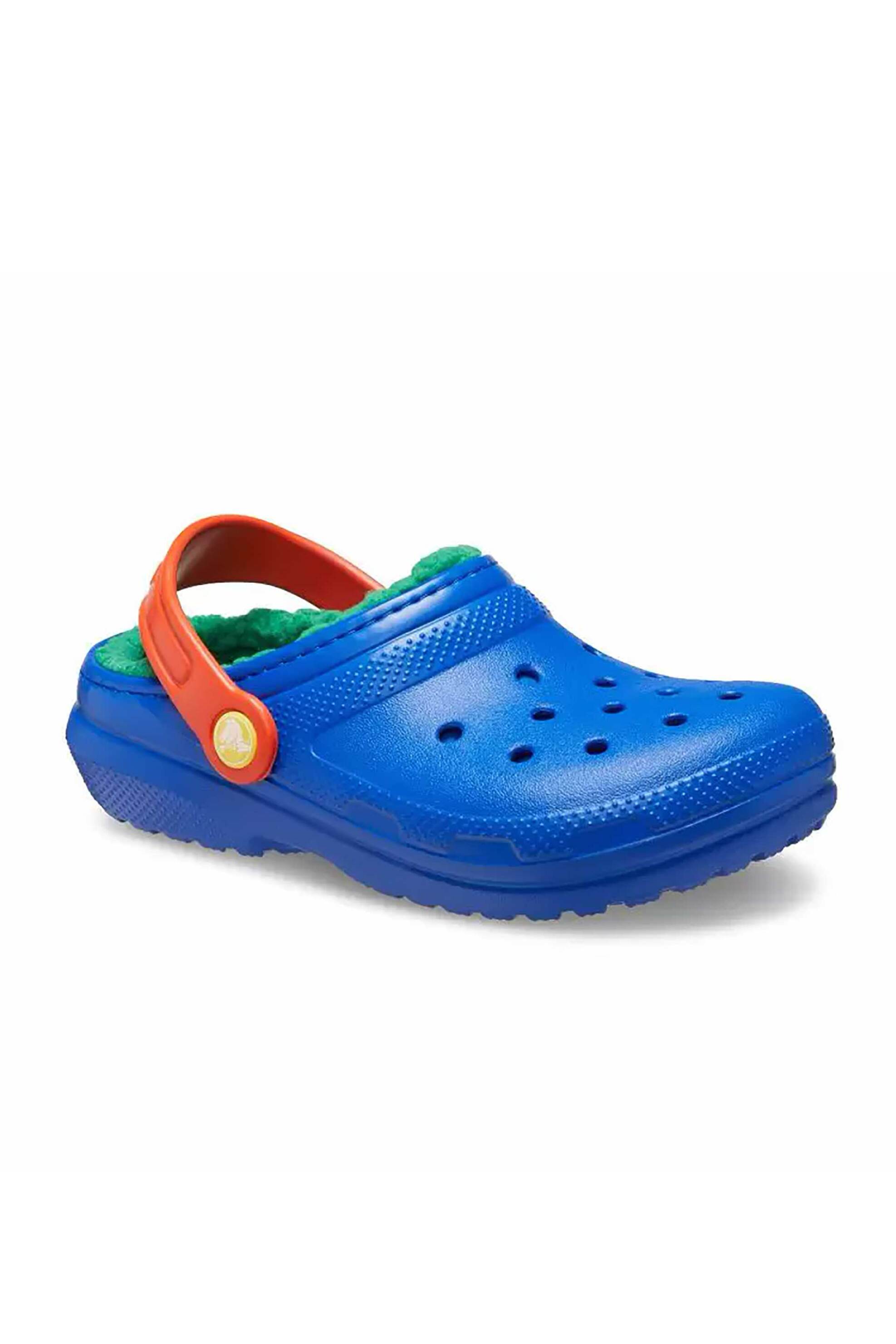 Crocs παιδικά clogs με επένδυση από faux γούνα "Classic Lined" - E66028 Μπλε φωτογραφία