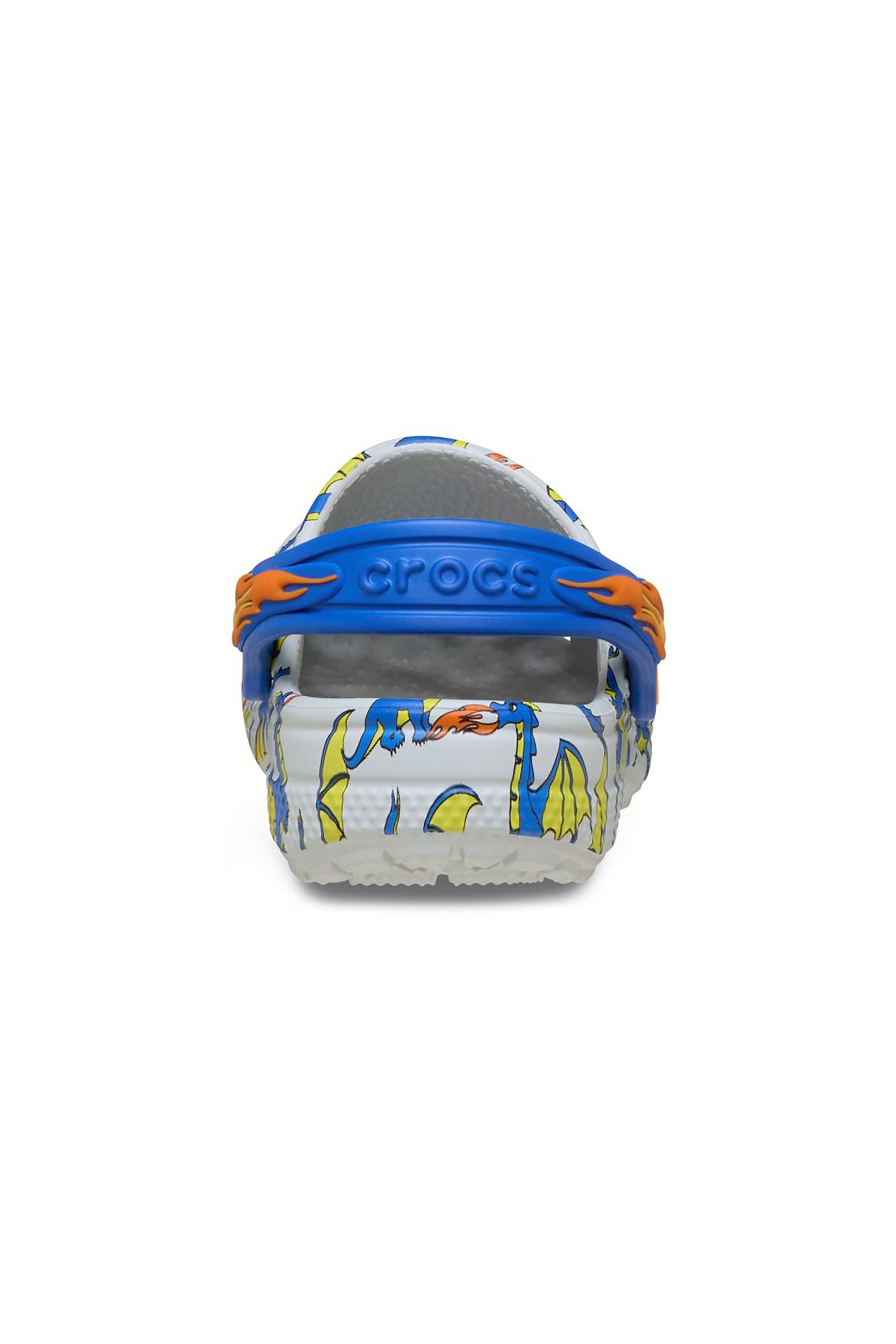 Crocs Βρεφικά Clogs Classic Dragon Graphic Clog T - E79899 Λευκό Μπλε