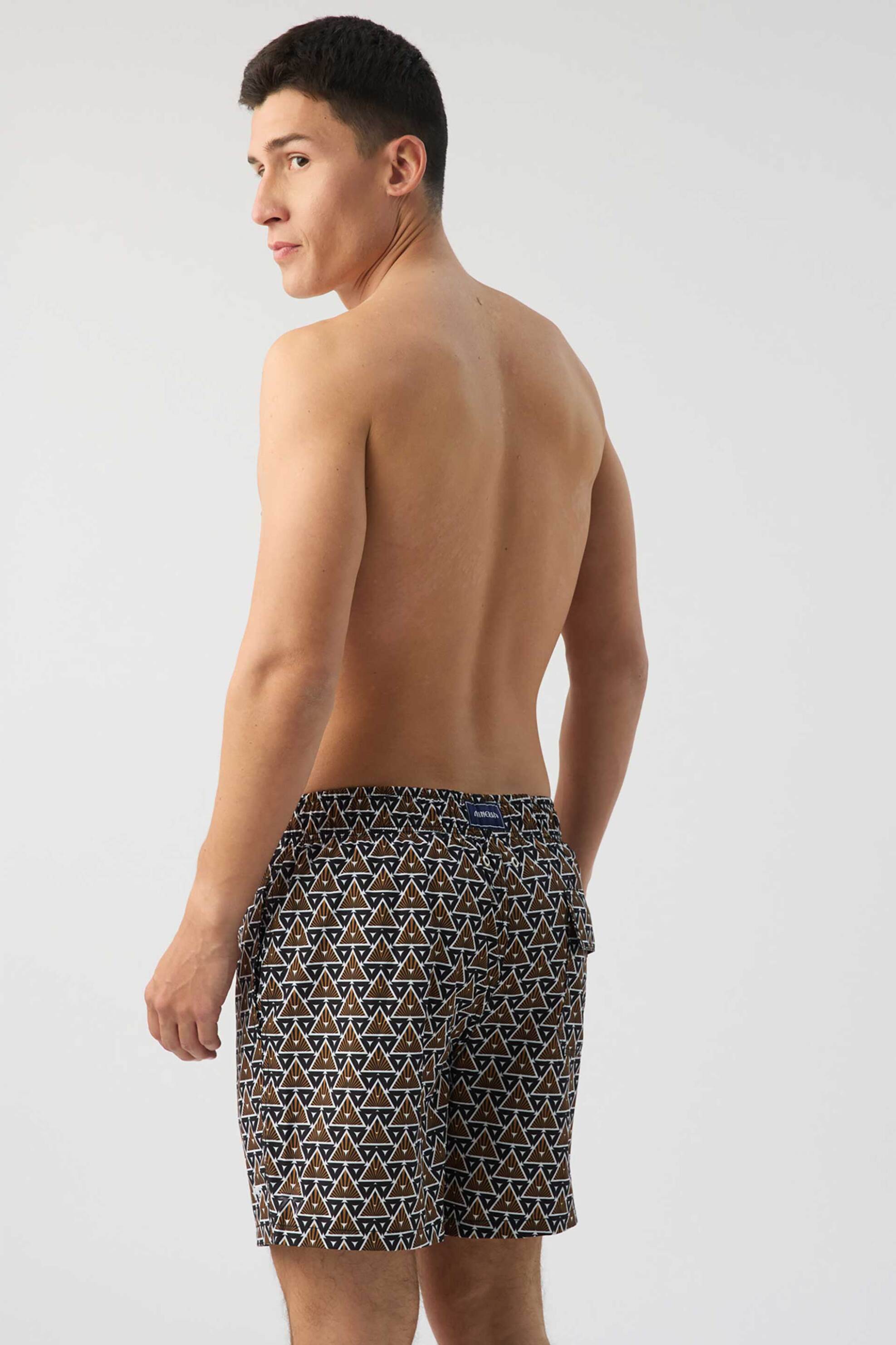 Minerva ανδρικό μαγιό βερμούδα με all-over print "Soft" - 96-37603-002-070 Μαύρο - Χρυσό φωτογραφία