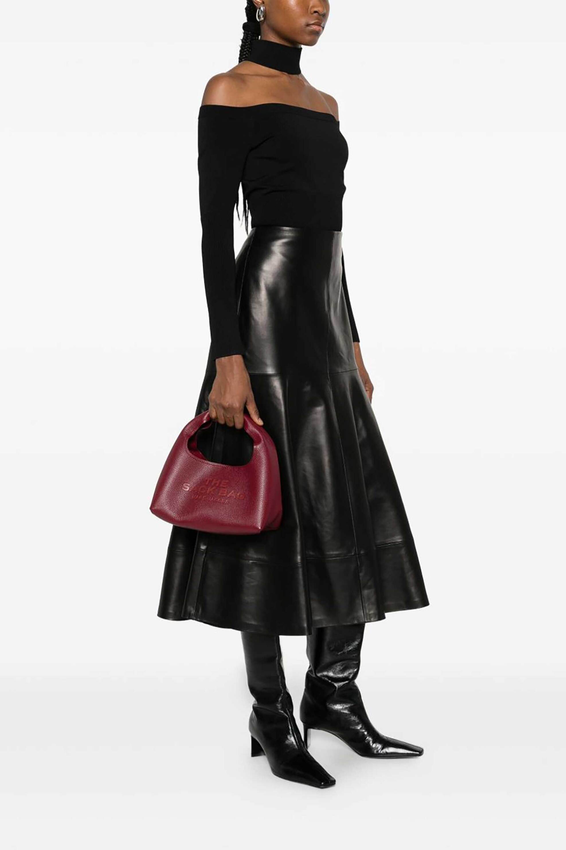 MARC JACOBS Marc Jacobs γυναικείο δερμάτινο mini bag "The Mini Sack" - 2F3HSH020H01 Βυσσινί - 4