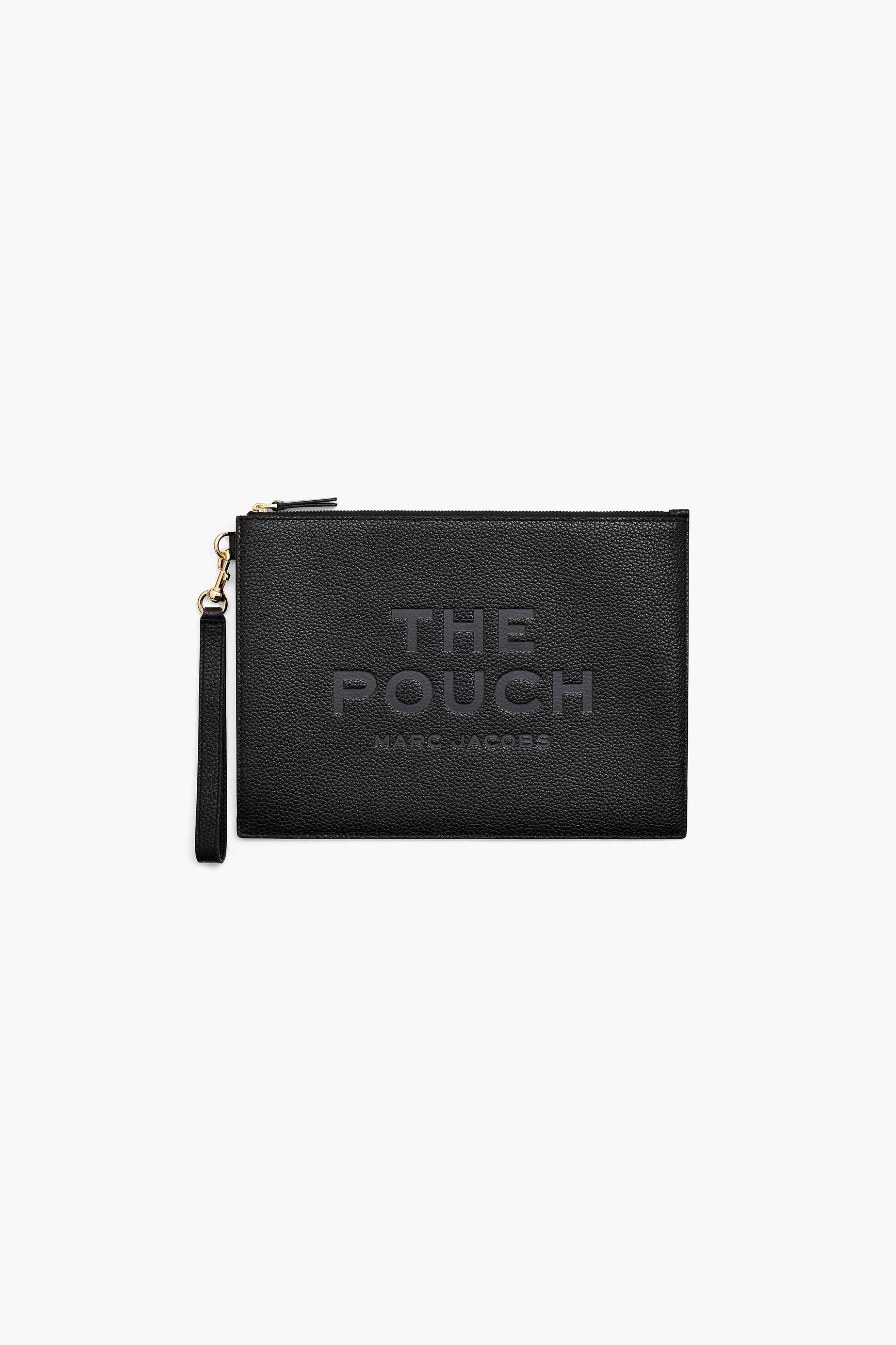 MARC JACOBS Marc Jacobs γυναικείο δερμάτινο pouch μονόχρωμο με ανάγλυφο λογότυπο "The Leather Large Pouch" - 2S4SCP001S02 Μαύρο