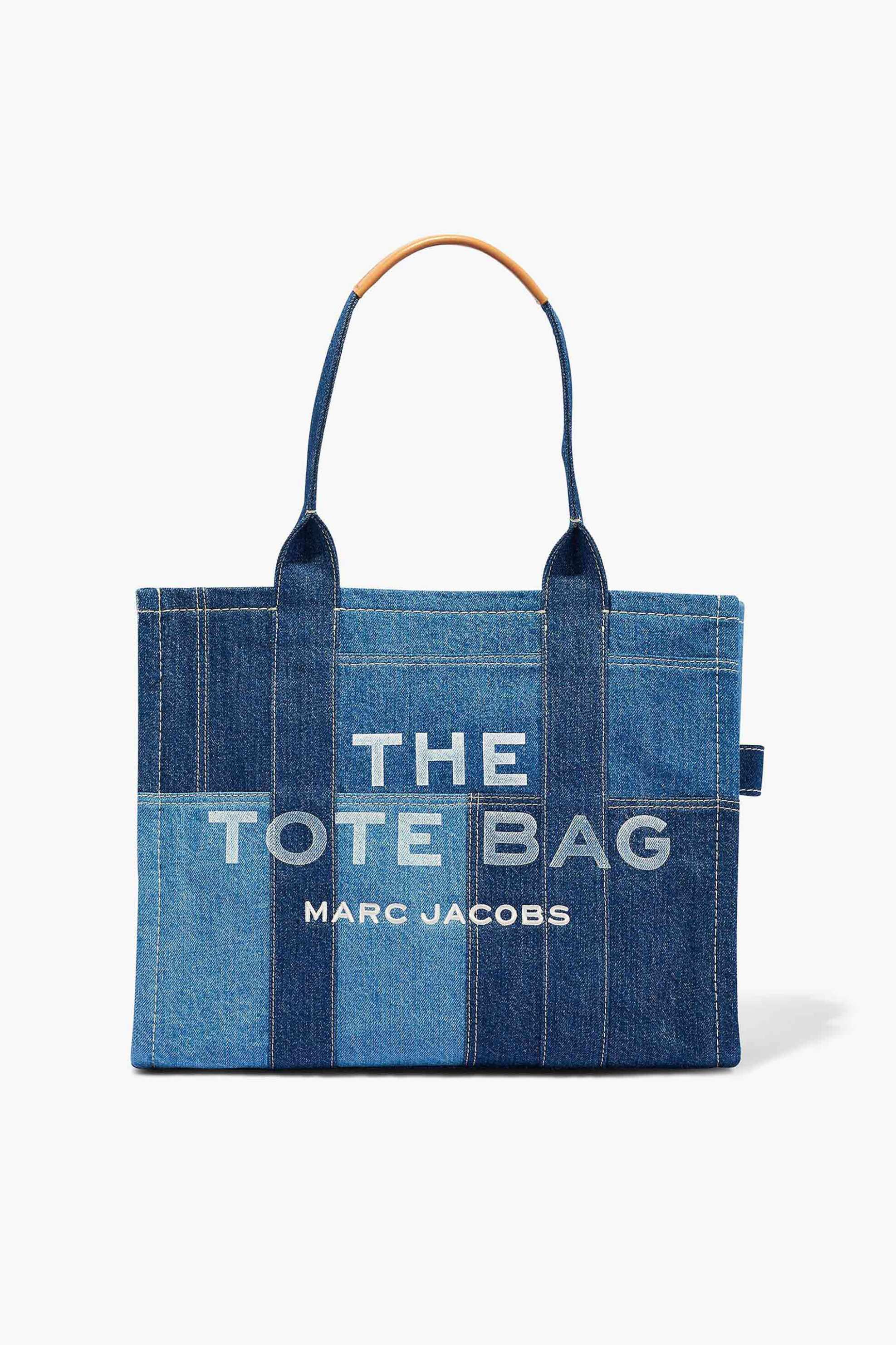 Marc Jacobs γυναικεία denim τσάντα ώμου με contrast λογότυπο "The Denim Large Tote Bag" - H018M06FA21 Denim Blue