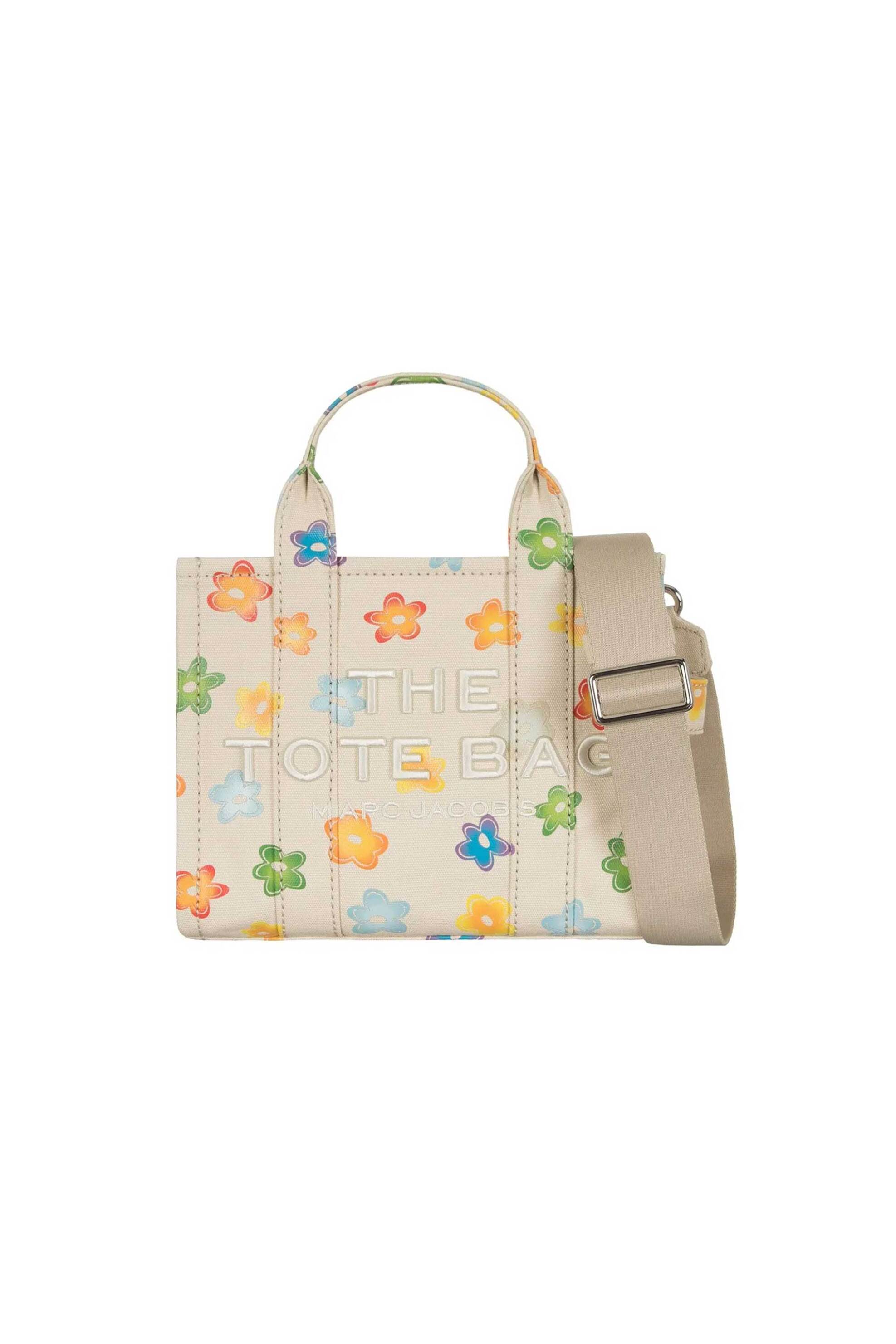 Marc Jacobs γυναικεία τσάντα χειρός με floral print "The Small Tote" - 2P5HTT011H03 Εκρού