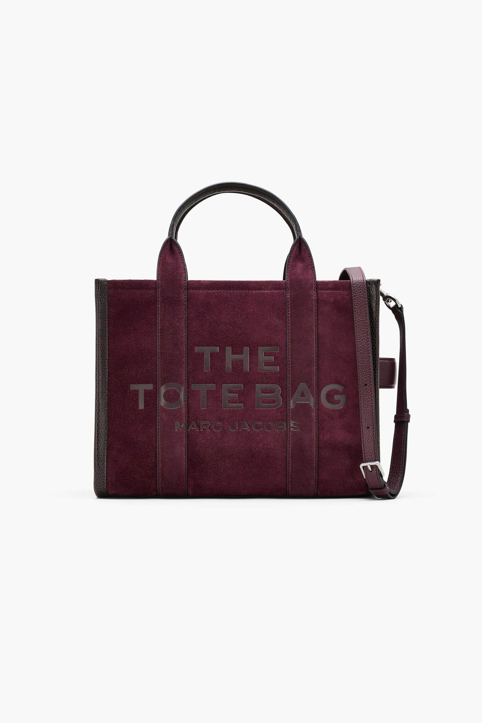 Marc Jacobs γυναικεία τσάντα χειρός με logo print "The Suede Medium Tote" - 2F5HTT029H01 Μπορντό