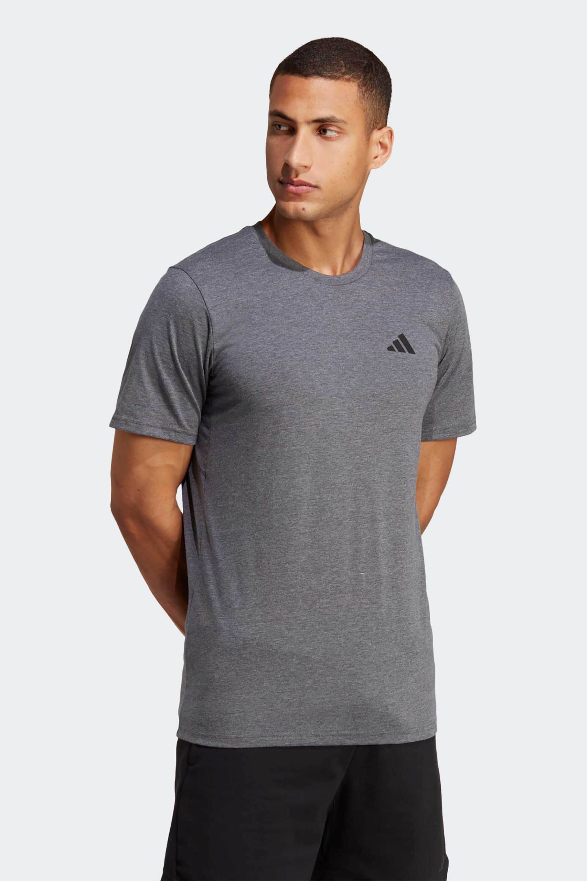Ανδρική Μόδα > Ανδρικά Αθλητικά > Ανδρικά Αθλητικά Ρούχα > Αθλητικές Μπλούζες > Ανδρικά Αθλητικά T-Shirts Adidas ανδρικό T-shirt μονόχρωμο με logo print Regular Fit "Train Essentials Feelready" - IC7444 Γκρι