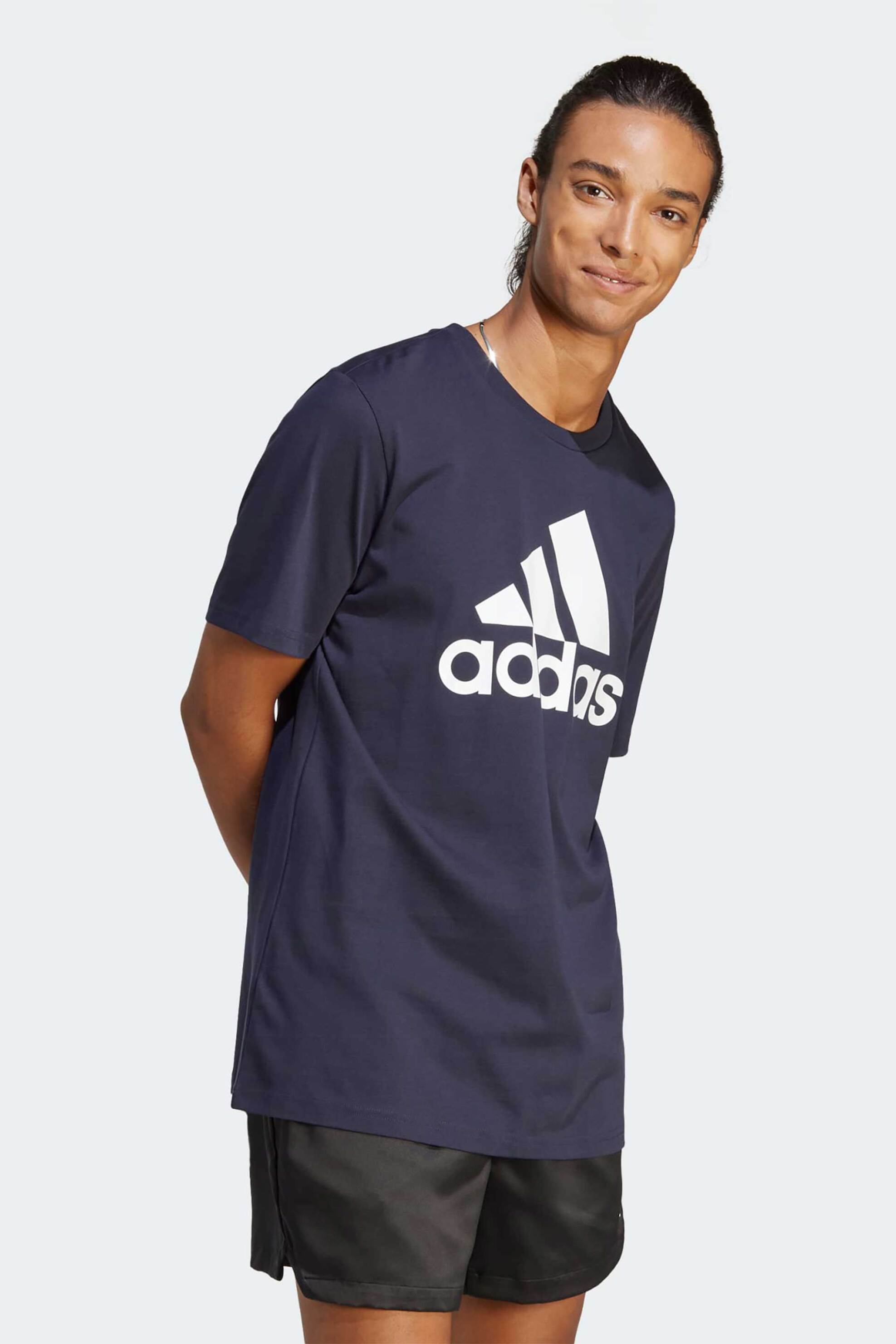Ανδρική Μόδα > Ανδρικά Ρούχα > Ανδρικές Μπλούζες > Ανδρικά T-Shirts Adidas ανδρικό αθλητικό βαμβακερό T-shirt "Essentials Single Jersey Big Logo" - IC9348 Σκούρο Μπλε