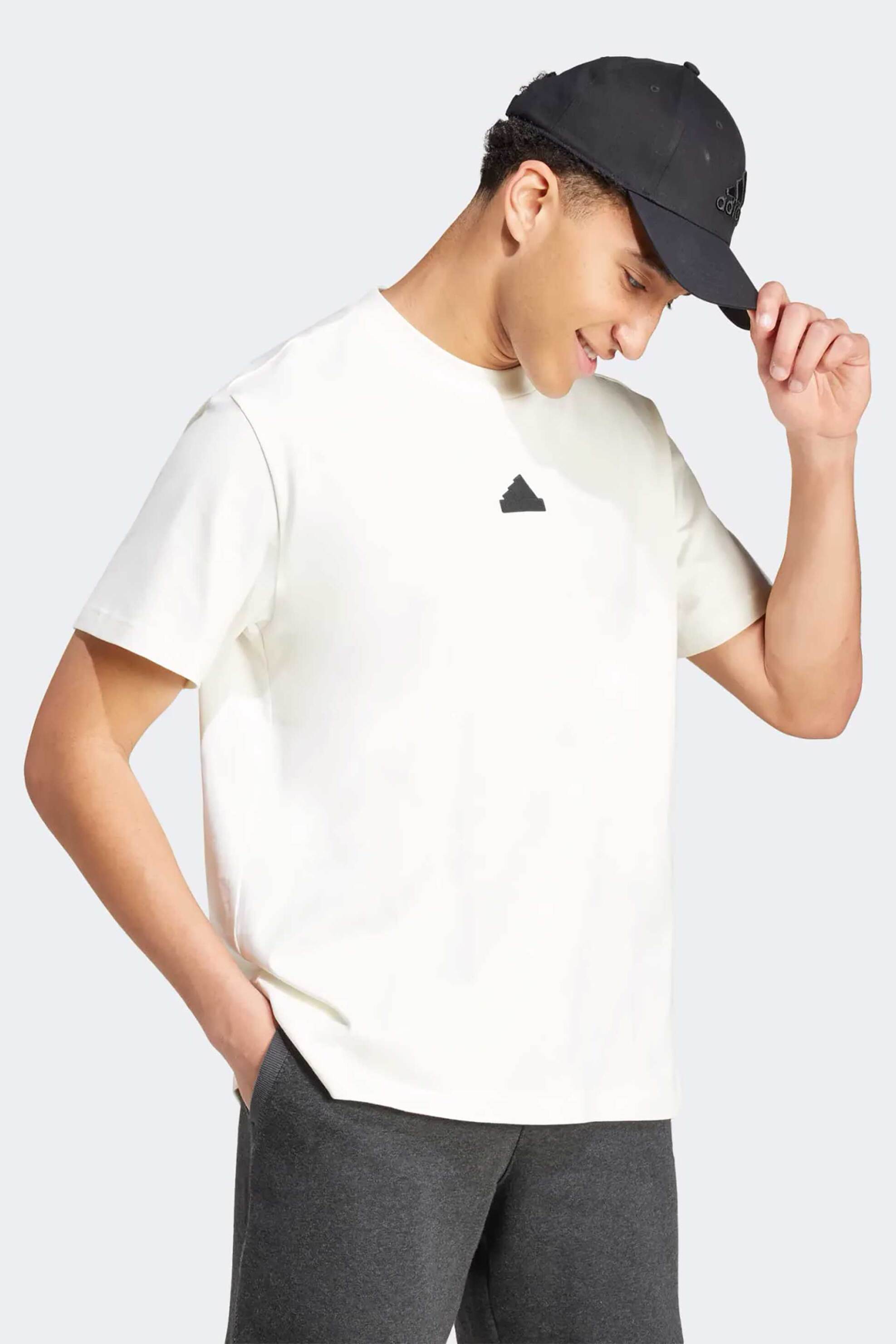 Adidas ανδρικό T-shirt με logo print - IX1321 Λευκό