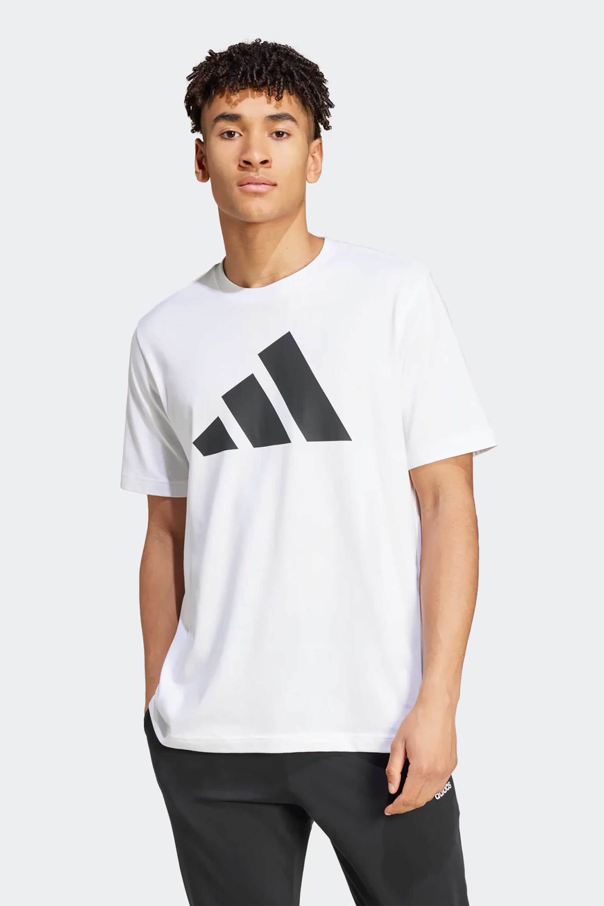 Adidas ανδρικό T-shirt με logo print - IY8582 Λευκό