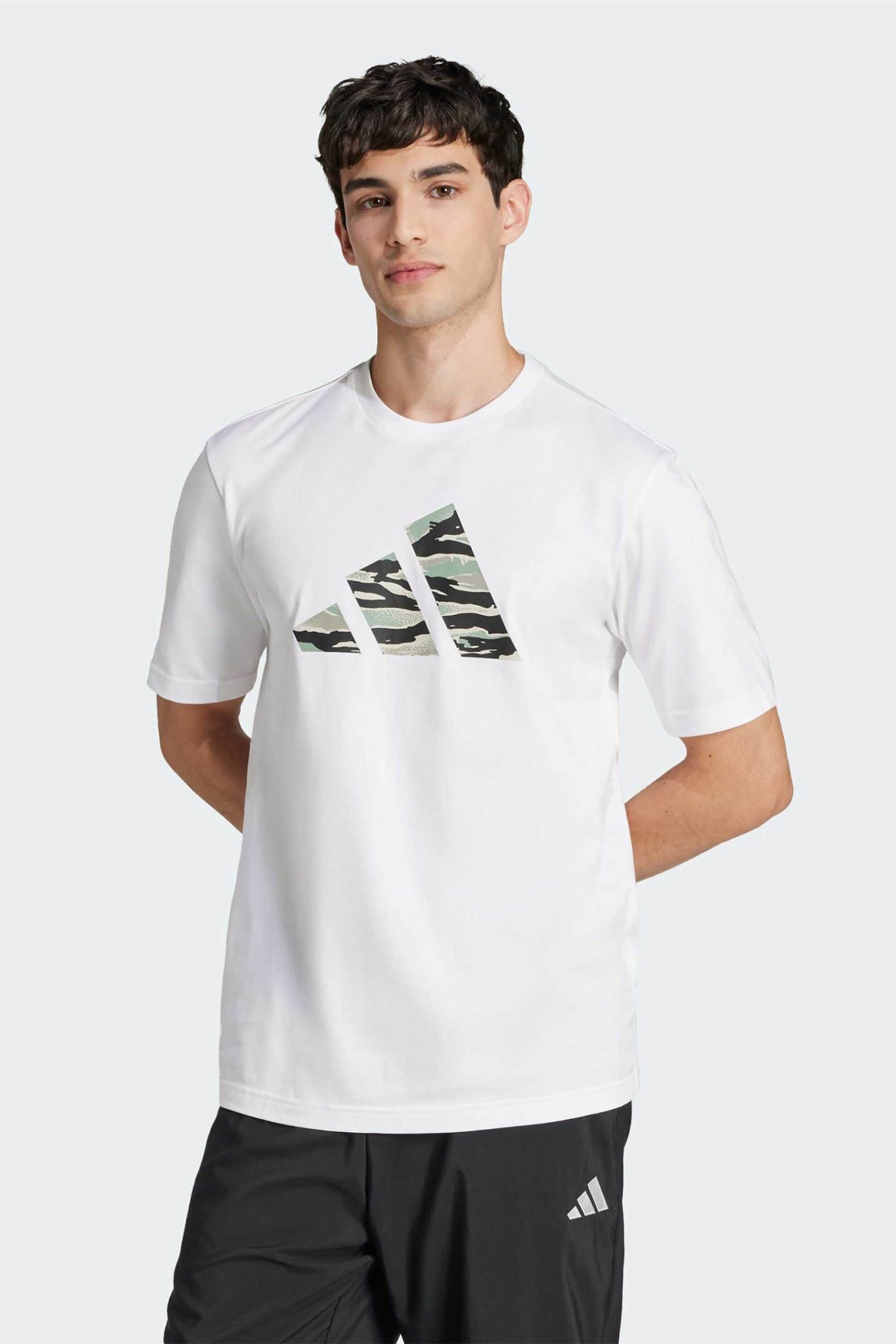 ADIDAS Adidas ανδρικό T-shirt Regular Fit "Codes Camo Graphic" - JI6770 Λευκό