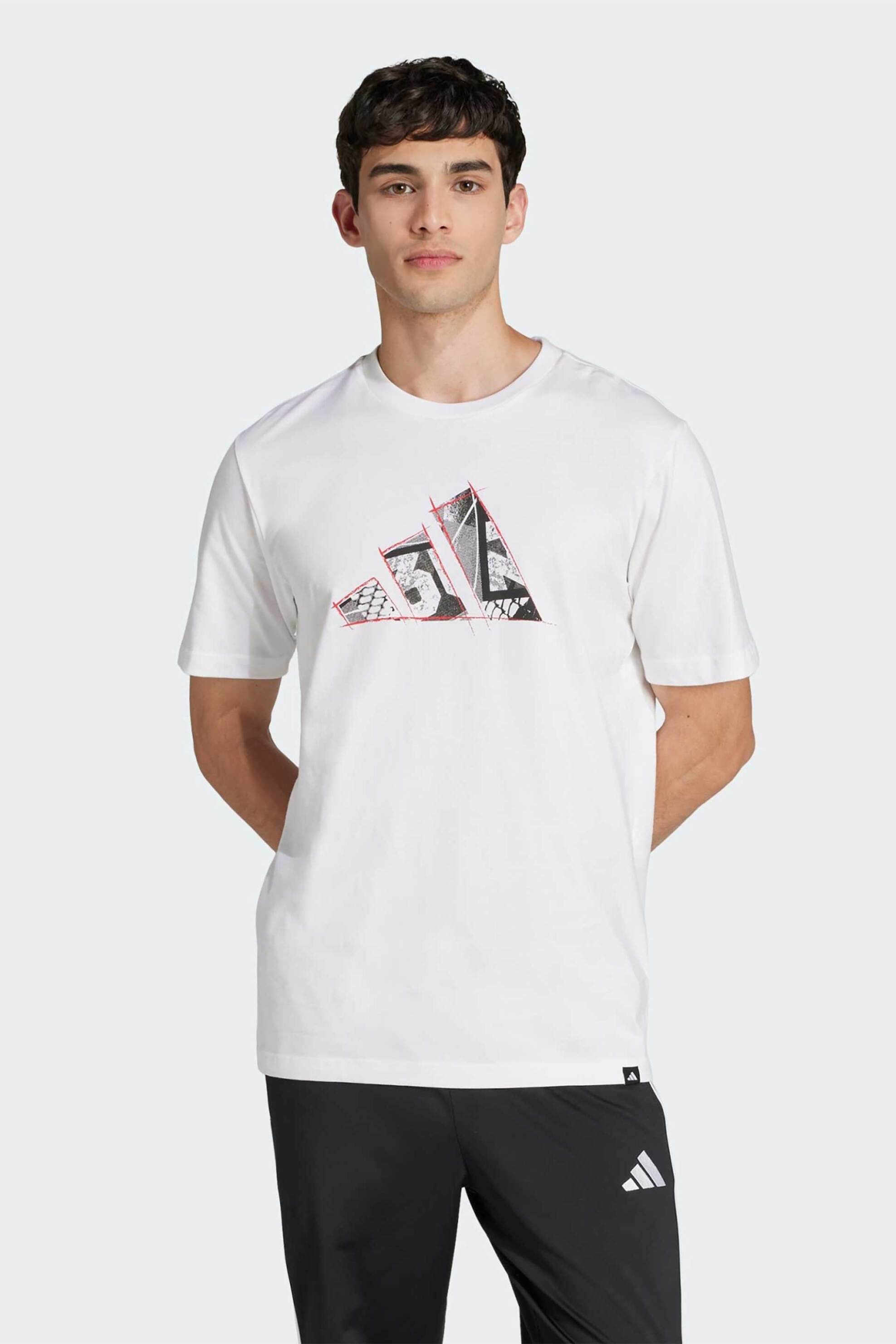 ADIDAS Adidas ανδρικό T-shirt Regular Fit "Photo Logo Graphic" - JJ3935 Λευκό