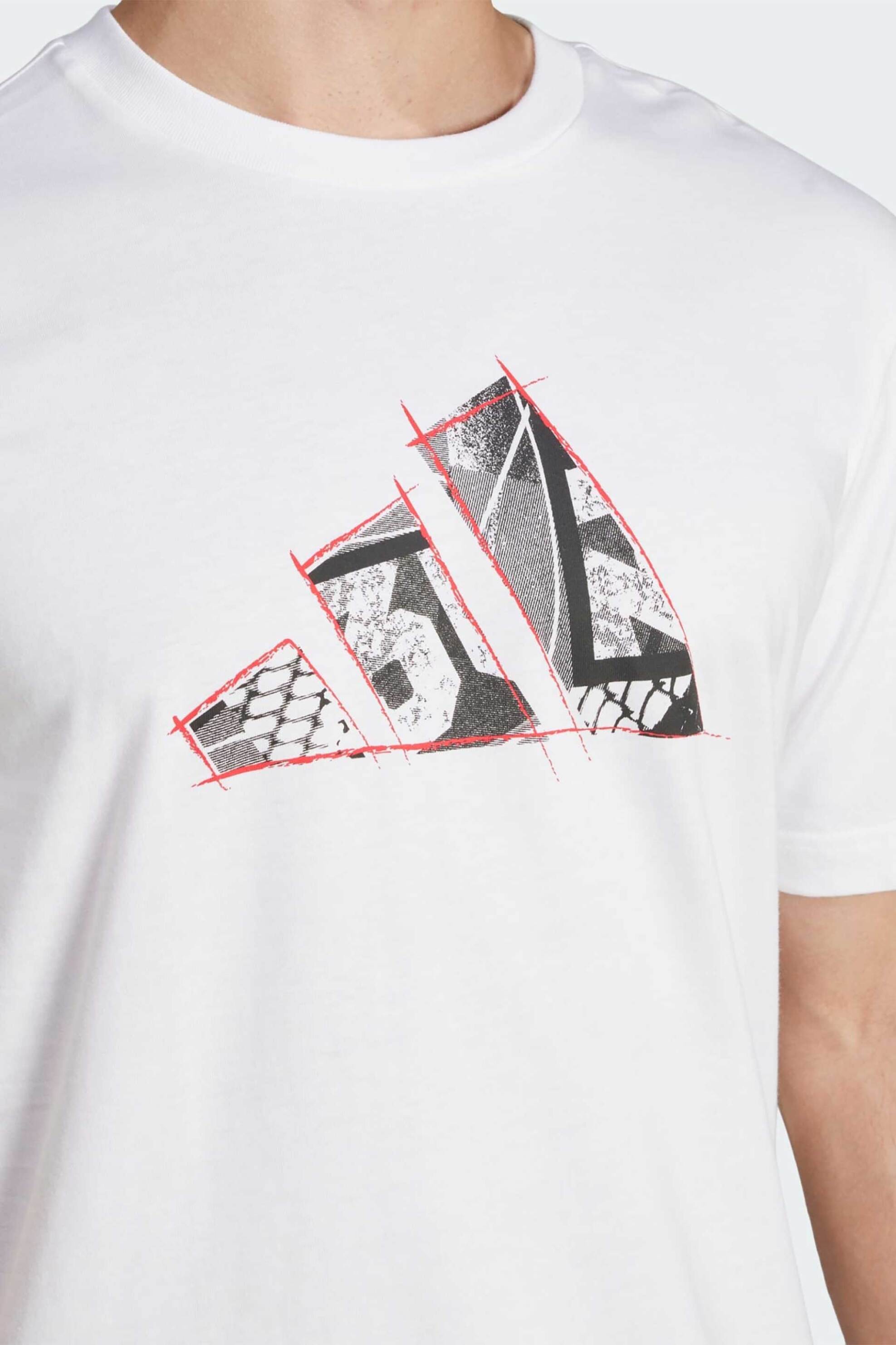 Adidas ανδρικό T-shirt Regular Fit "Photo Logo Graphic" - JJ3935 Λευκό φωτογραφία