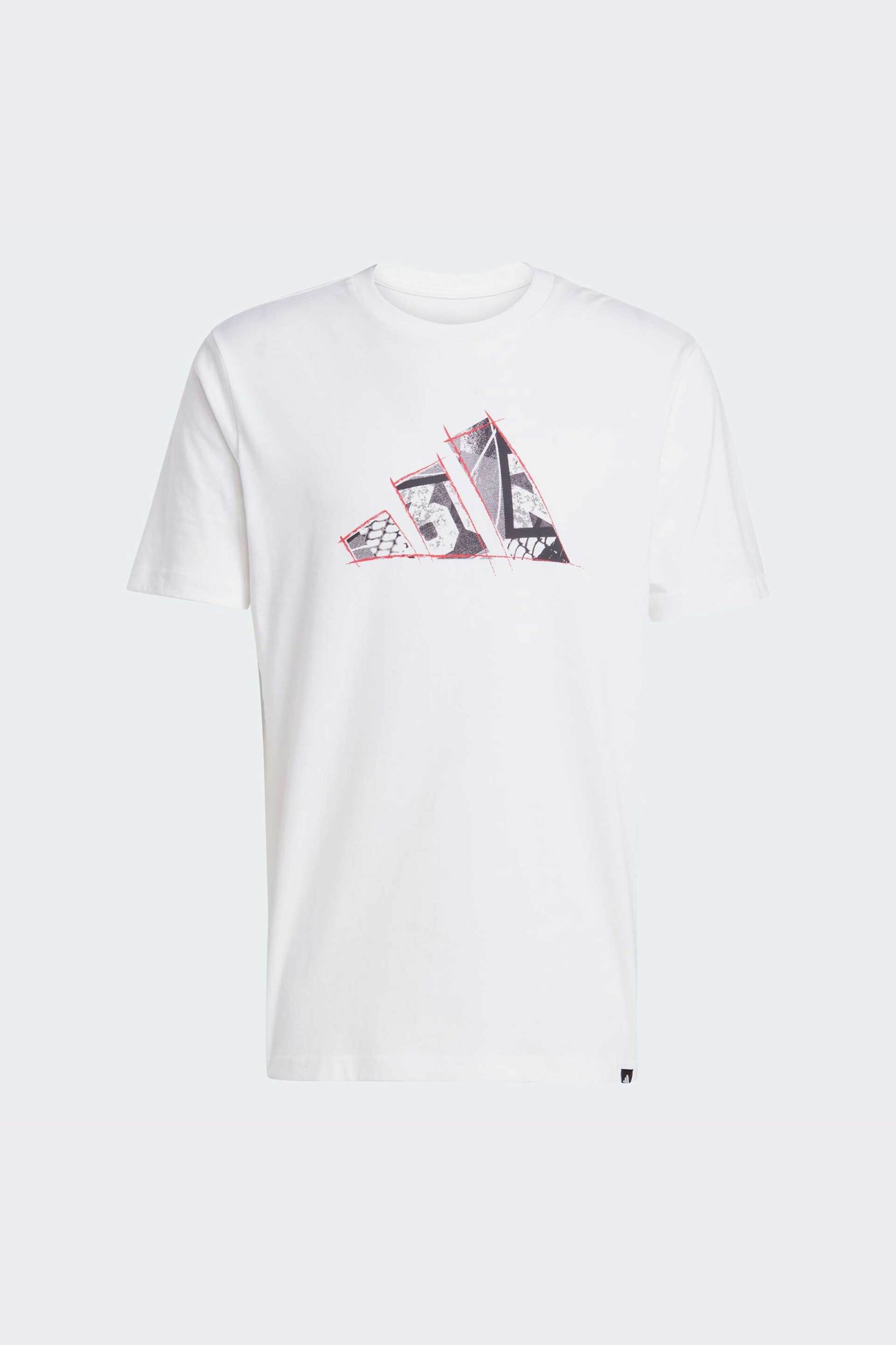 Adidas ανδρικό T-shirt Regular Fit "Photo Logo Graphic" - JJ3935 Λευκό φωτογραφία