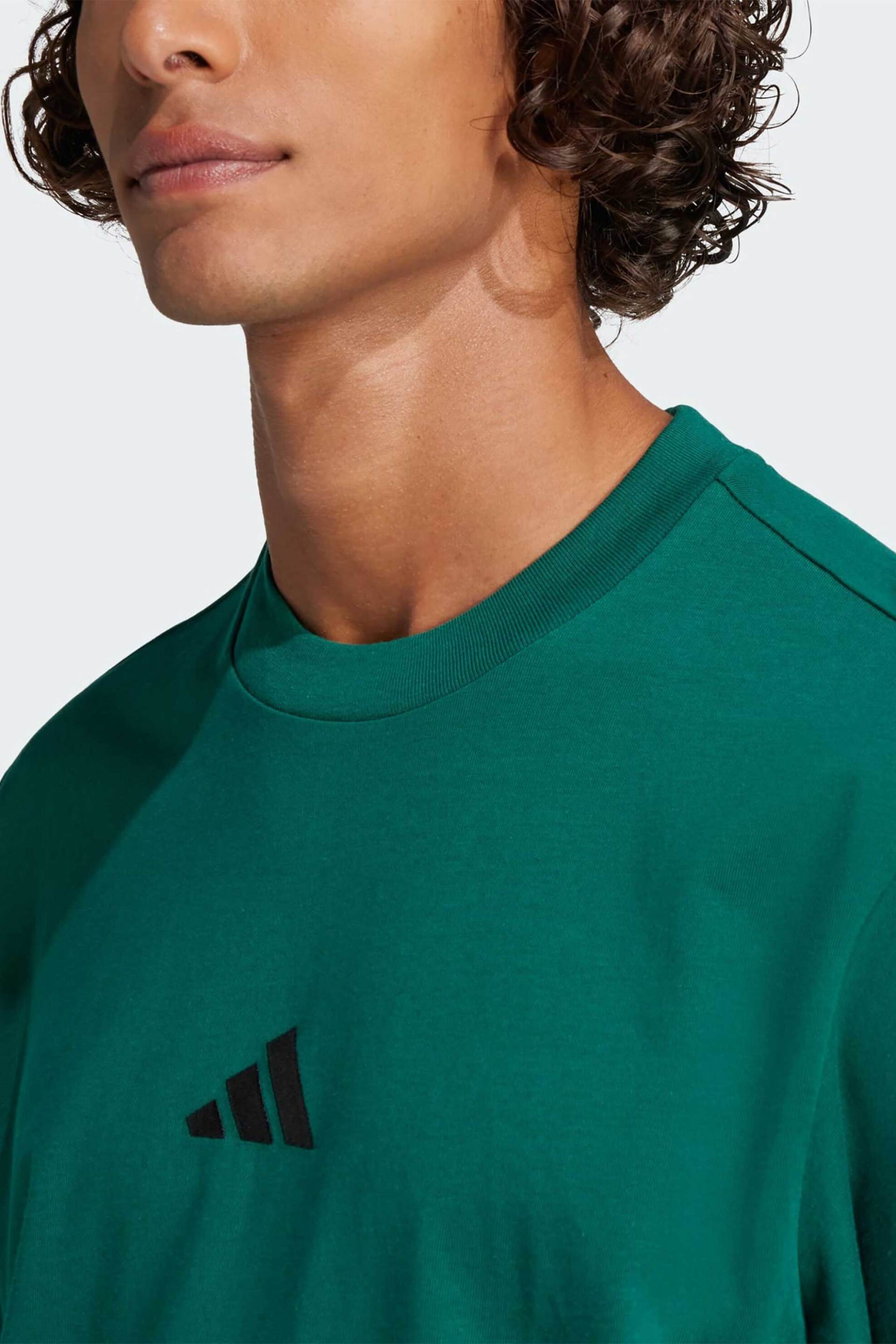 Adidas ανδρικό T-shirt Regular Fit "Essentials Small Logo" - JF1096 Πράσινο φωτογραφία