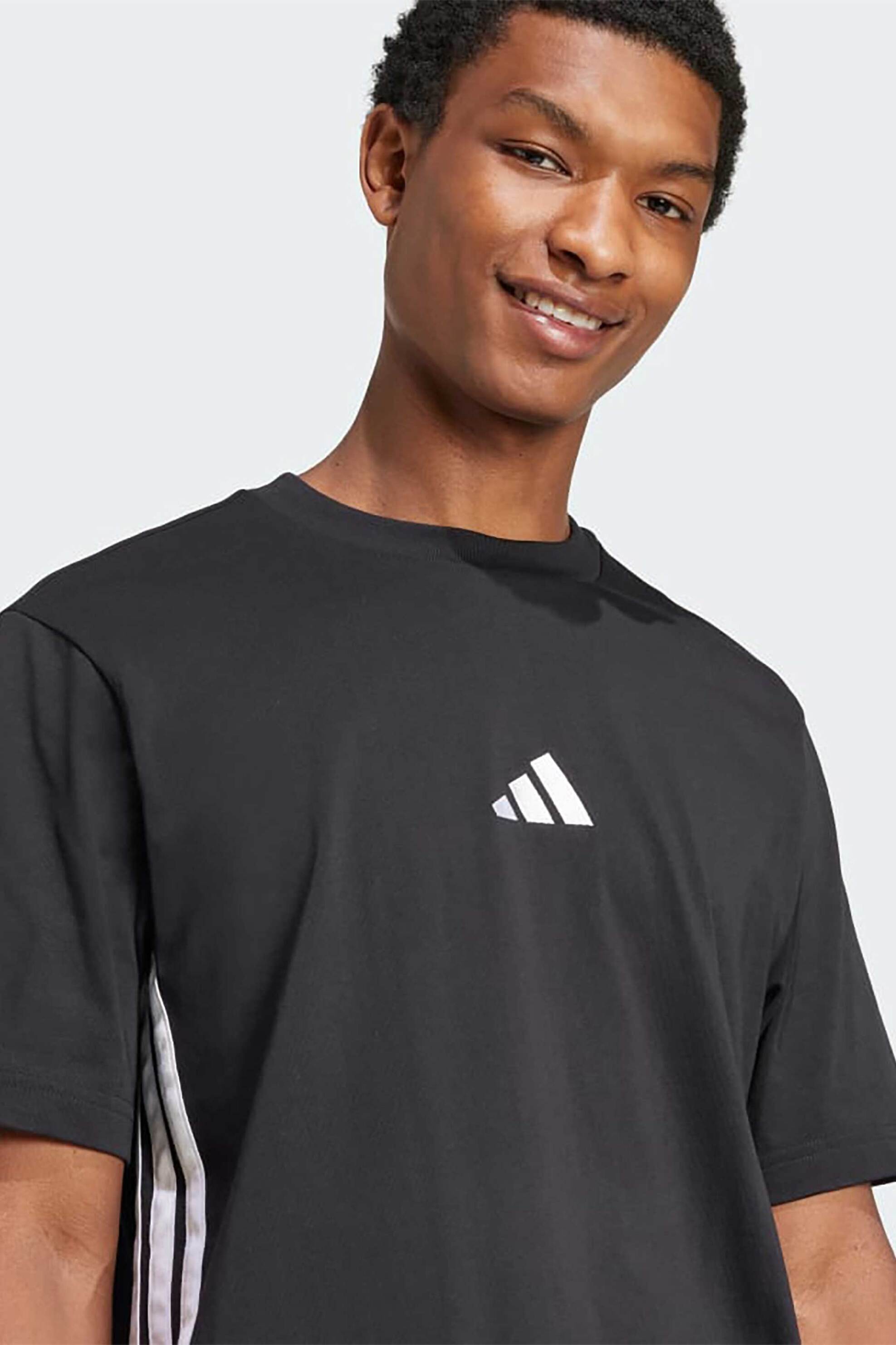 Adidas ανδρικό T-shirt Regular Fit "Essentials 3-Stripes" - JD1906 Μαύρο φωτογραφία