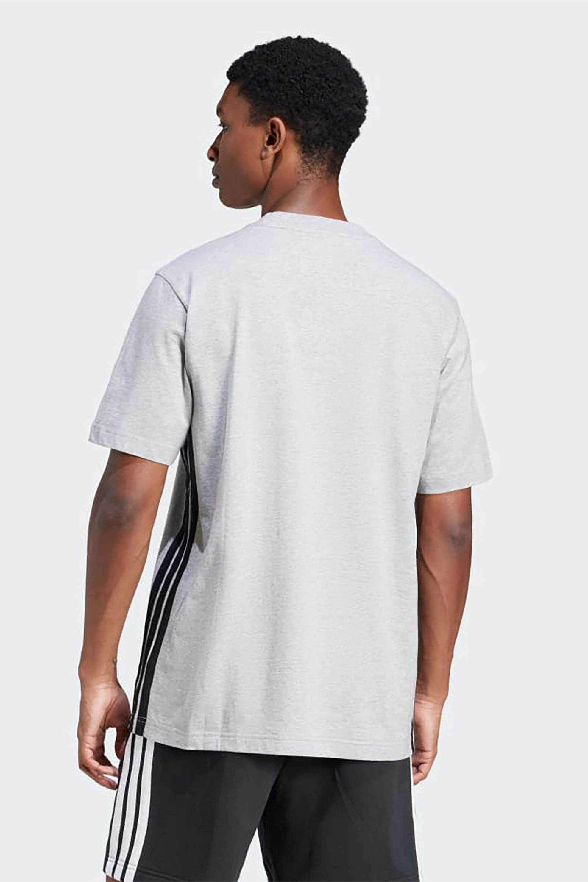 Adidas ανδρικό T-shirt Regular Fit "Essentials 3-Stripes" - JE6396 Γκρι φωτογραφία