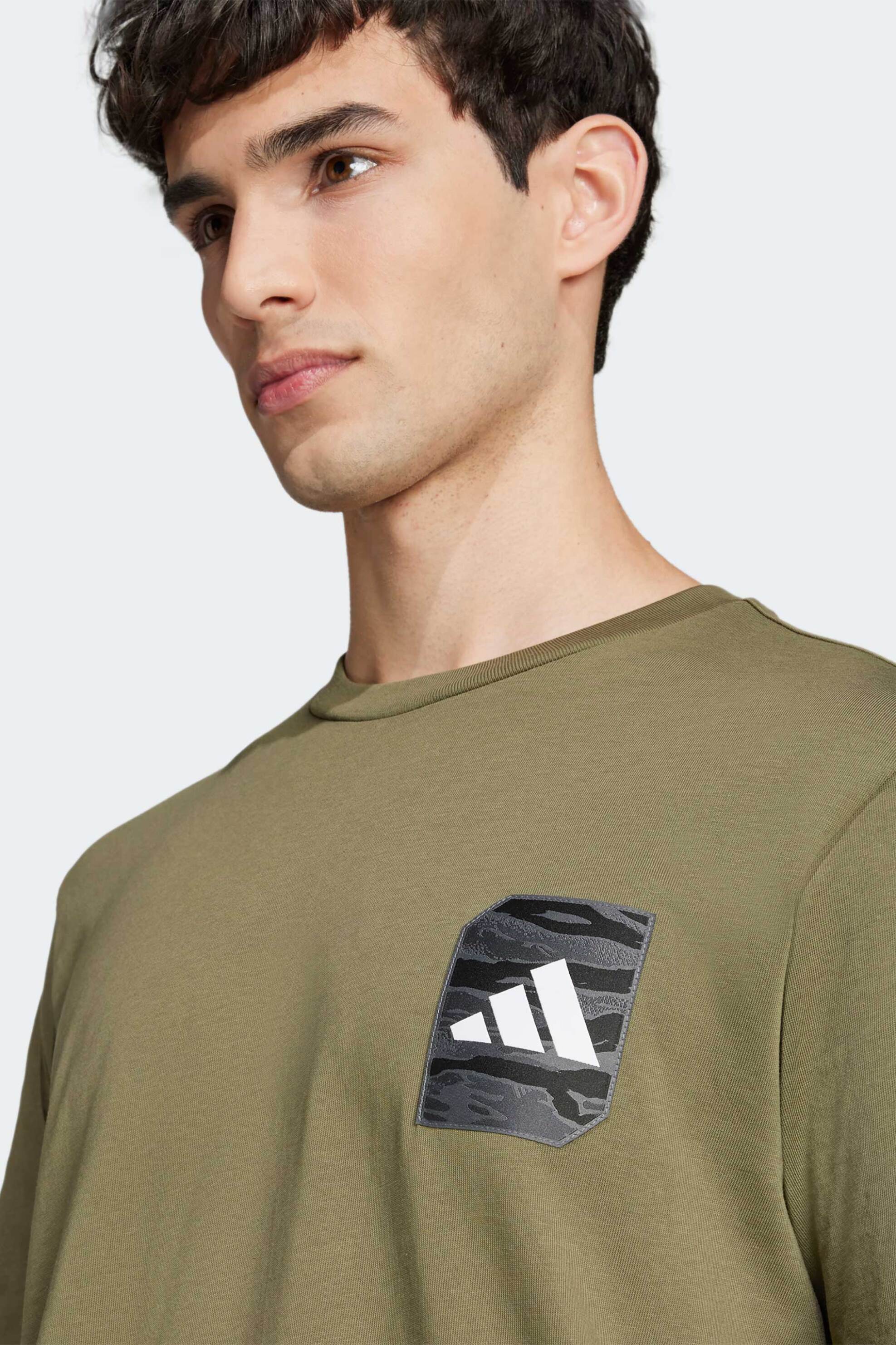 Adidas ανδρικό T-shirt Regular Fit "Camo Woven Graphic" - JI6759 Λαδί φωτογραφία