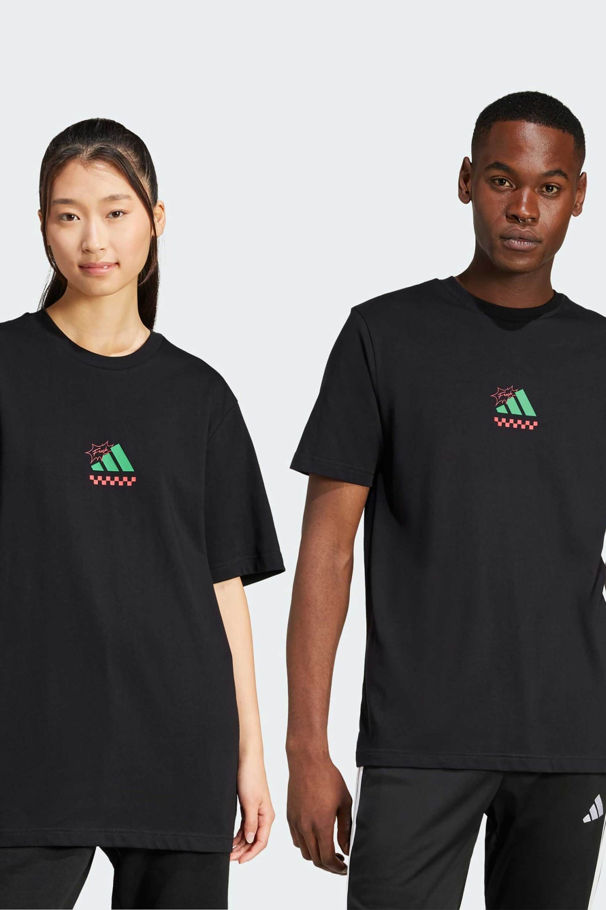 ADIDAS Adidas unisex T-shirt Regular Fit "Lounge Pizza Graphic" - JM0347 Μαύρο