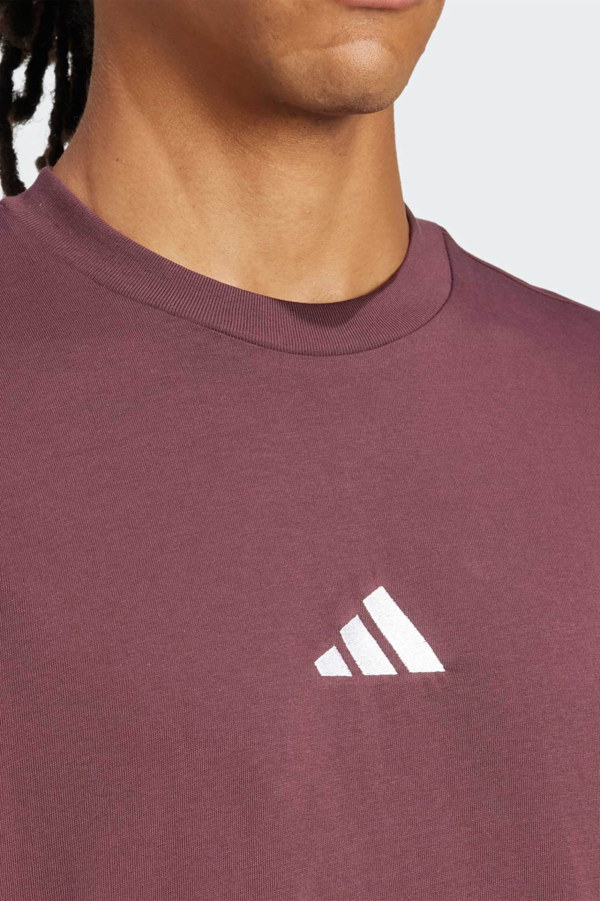 Adidas ανδρικό T-shirt Regular Fit "Essentials Small Logo" - JF1098 Μπορντό φωτογραφία