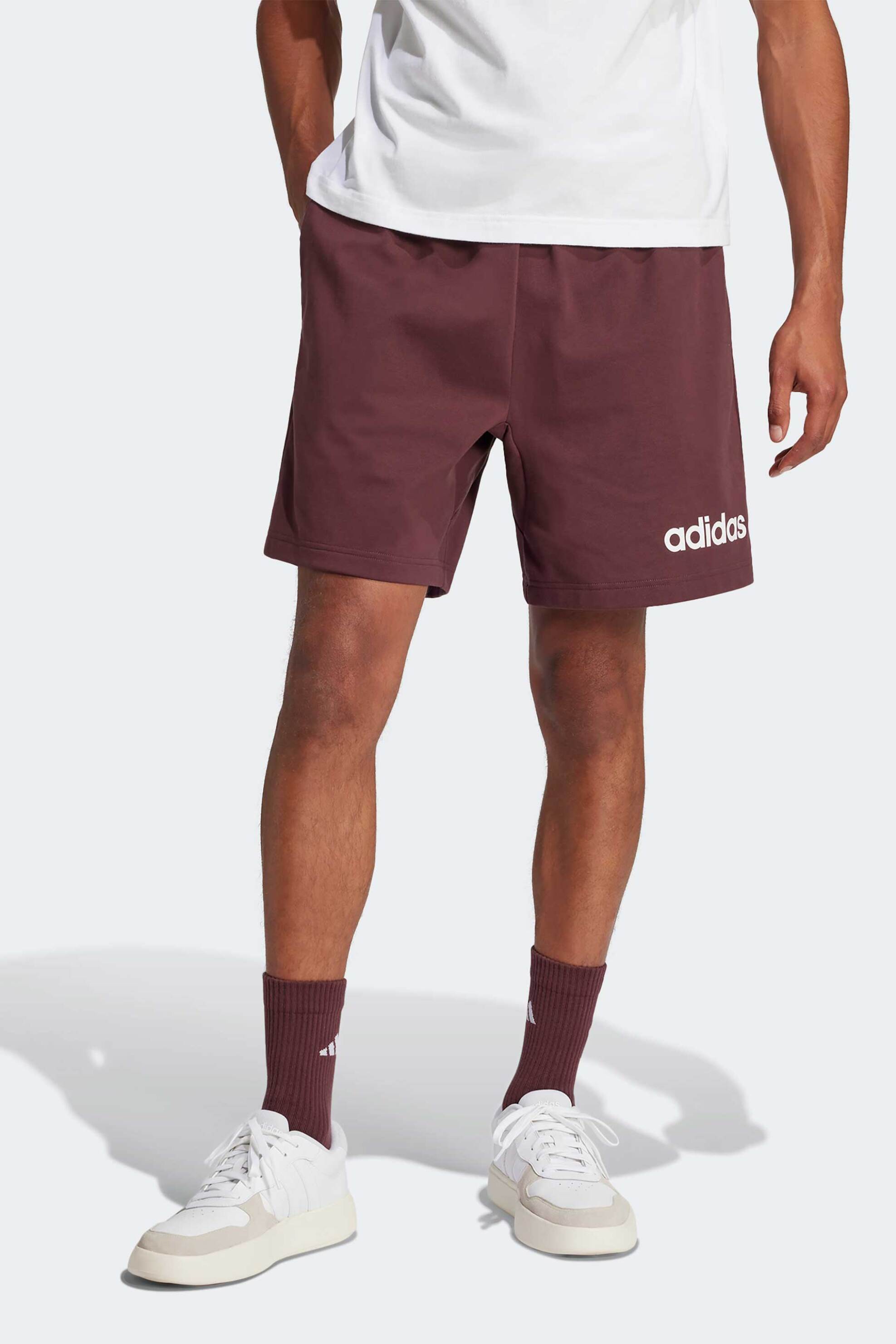 Adidas ανδρικό σορτς Regular Fit "Essentials Linear Single Jersey" - JE9015 Μπορντό φωτογραφία