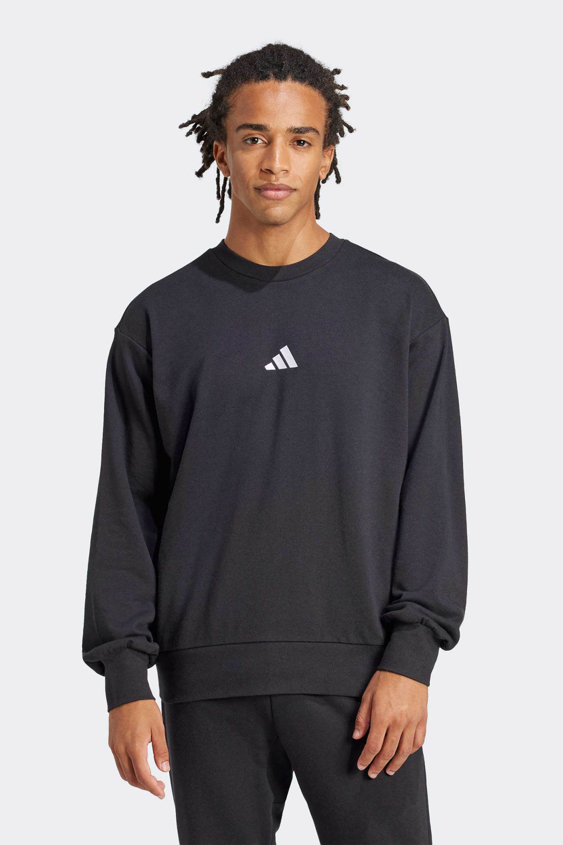 ADIDAS Adidas ανδρική μπλούζα φούτερ Standard Fit "Essentials Feelcozy" - JE3837 Μαύρο