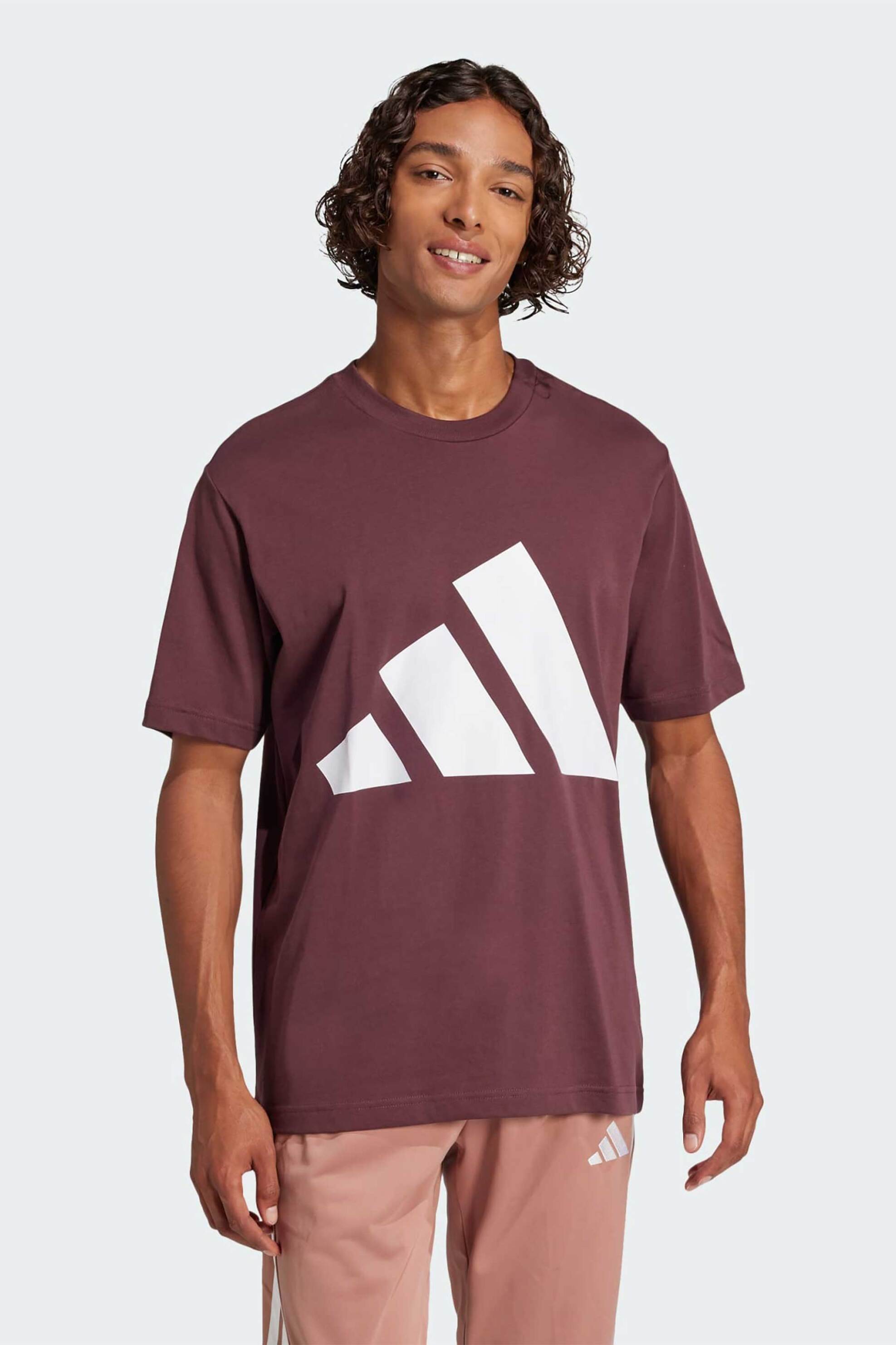 ADIDAS Adidas ανδρικό T-shirt Regular Fit "Essentials Big Logo" - JE8939 Μπορντό