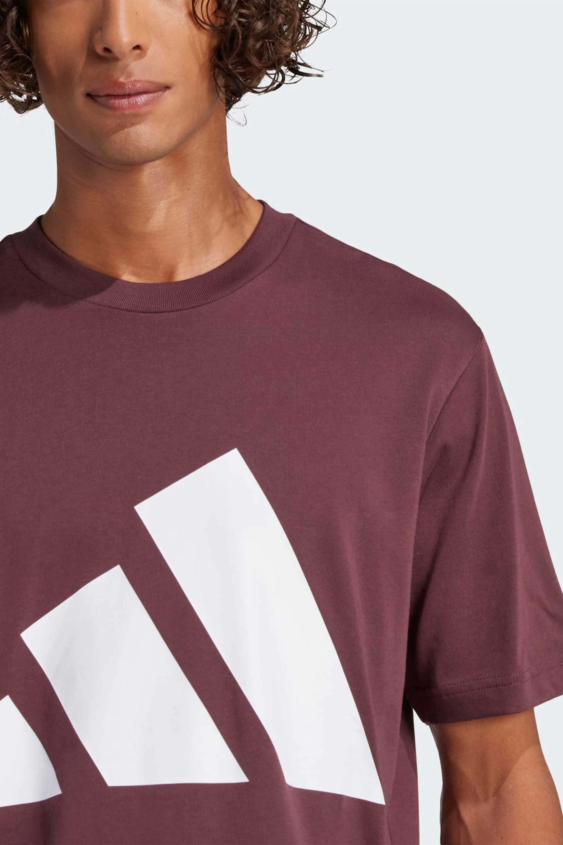 Adidas ανδρικό T-shirt Regular Fit "Essentials Big Logo" - JE8939 Μπορντό φωτογραφία