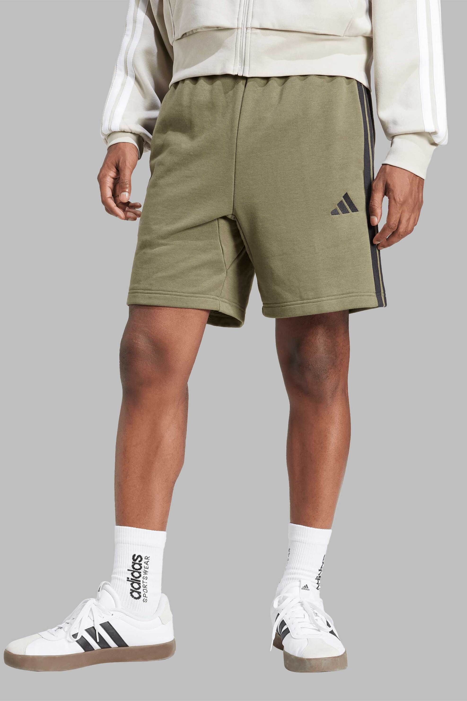 Adidas ανδρικό σορτς Standard Fit "Essentials 3-Stripes" - JE6416 Λαδί