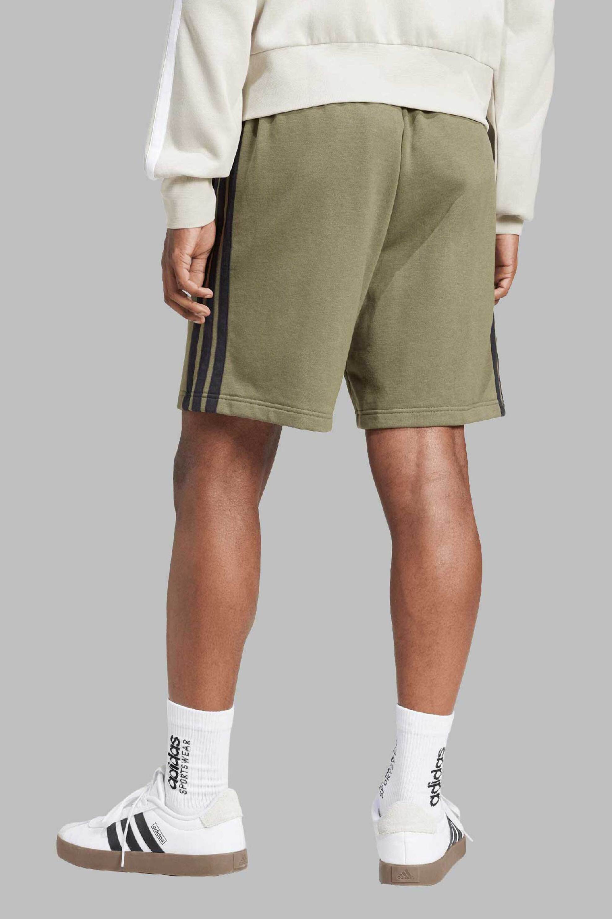 Adidas ανδρικό σορτς Standard Fit "Essentials 3-Stripes" - JE6416 Λαδί φωτογραφία