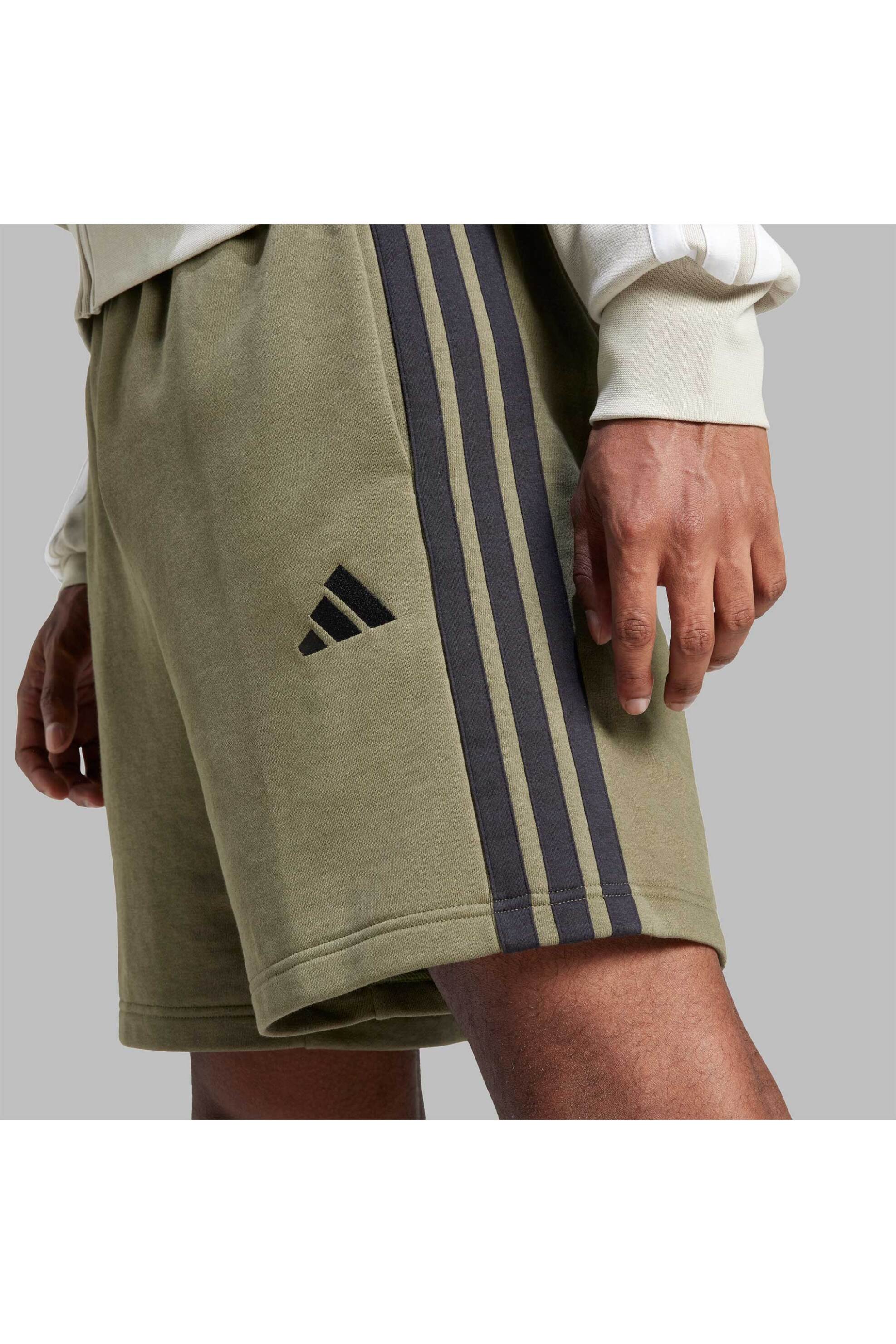 Adidas ανδρικό σορτς Standard Fit "Essentials 3-Stripes" - JE6416 Λαδί φωτογραφία