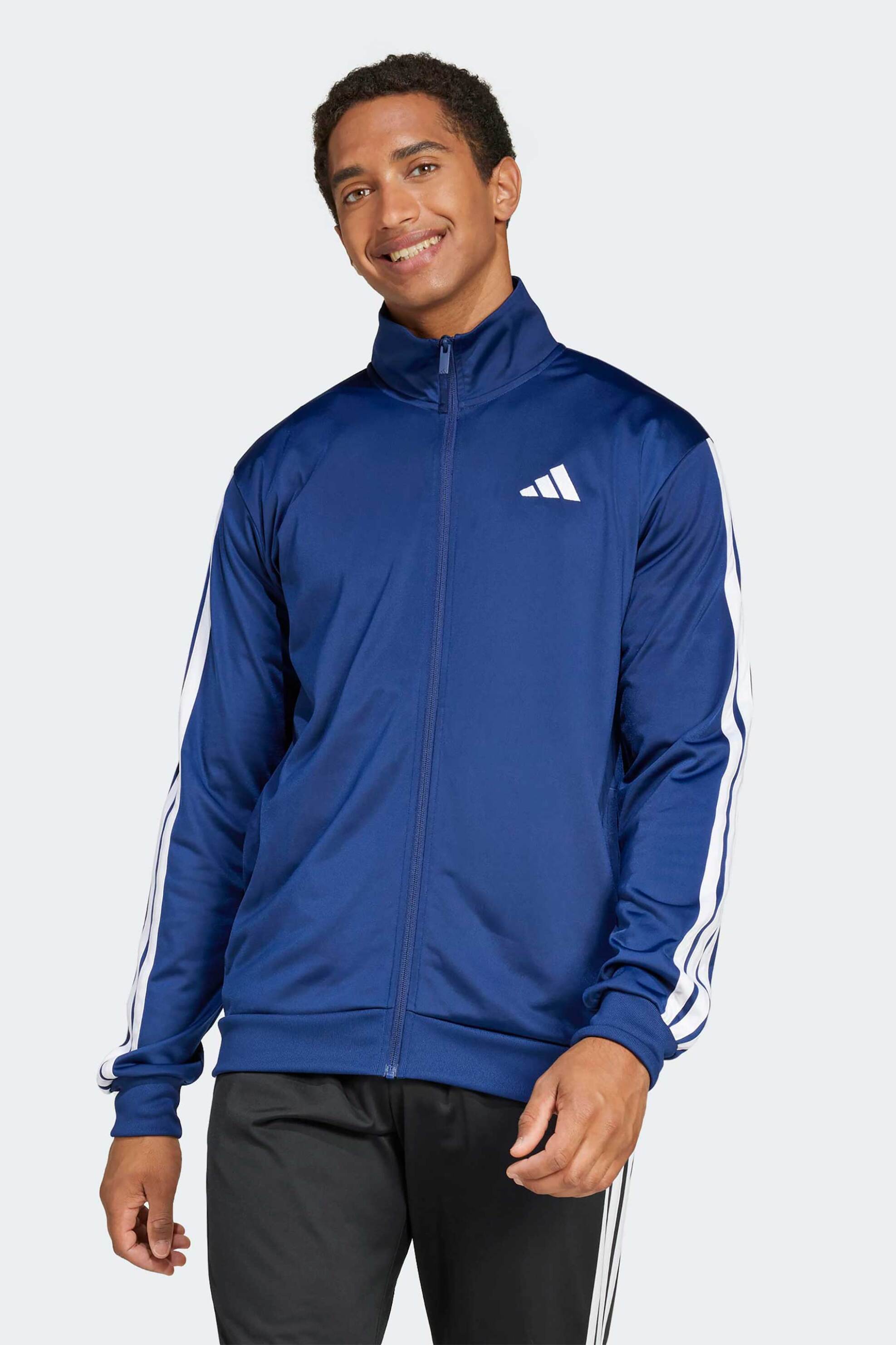 ADIDAS Adidas ανδρική αθλητική ζακέτα με λογότυπο Regular Fit "3-Stripes Tricot" - JI8817 Μπλε