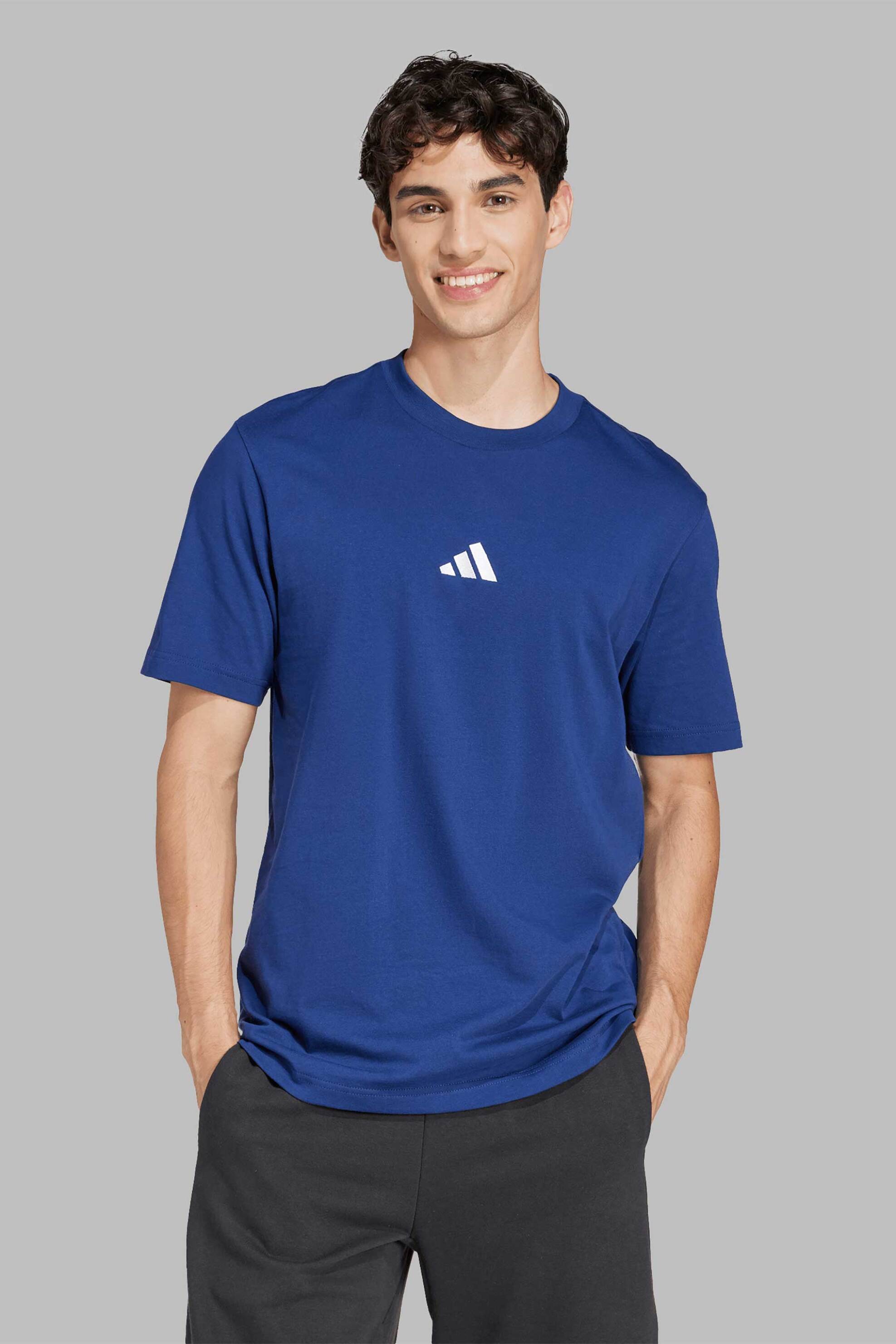 Adidas ανδρικό T-shirt Regular Fit "Essentials Small Logo" - JF1093 Μπλε