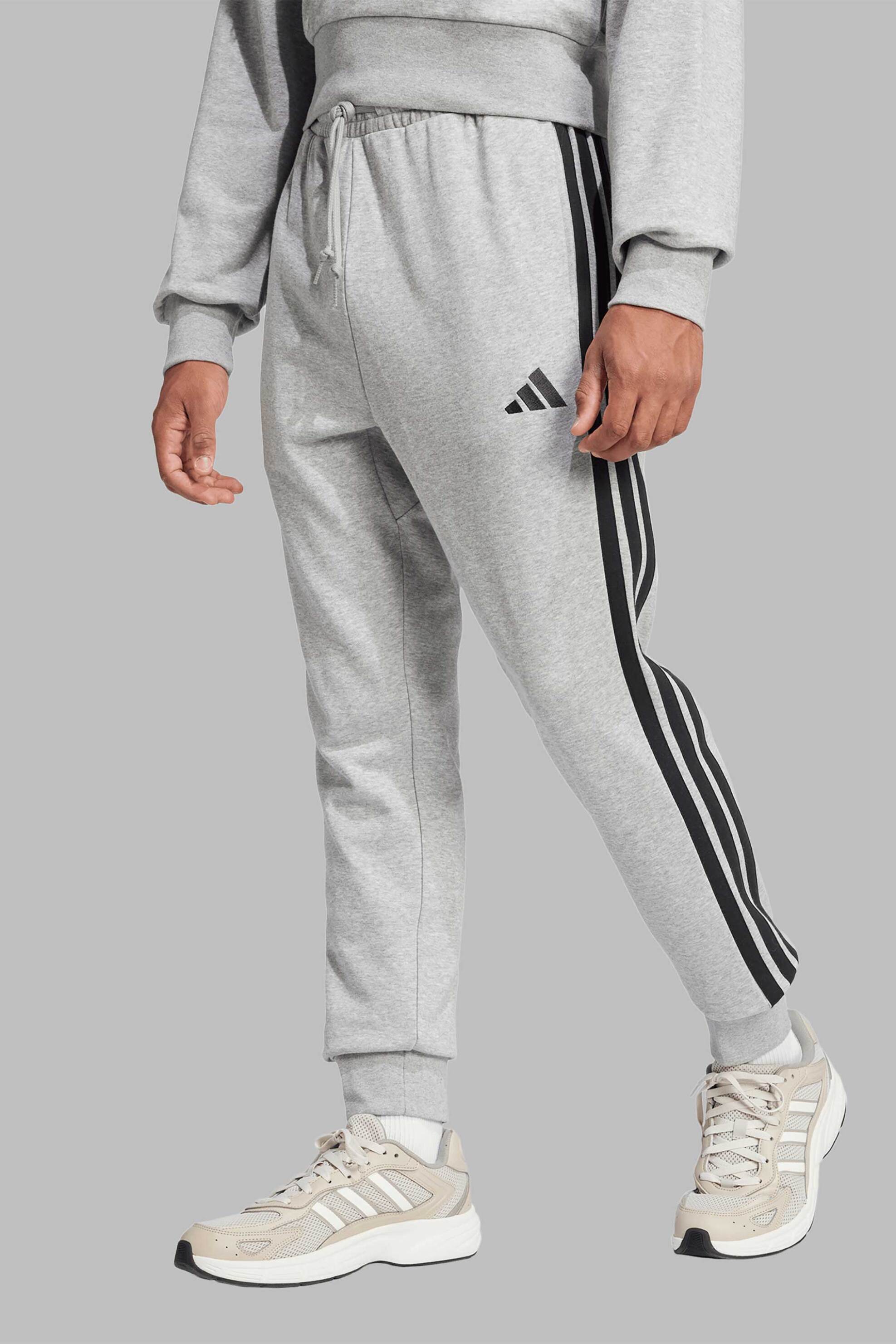 ADIDAS Adidas ανδρικό παντελόνι φόρμας Regular Fit "Essential 3-Stripes" - JE6346 Γκρι
