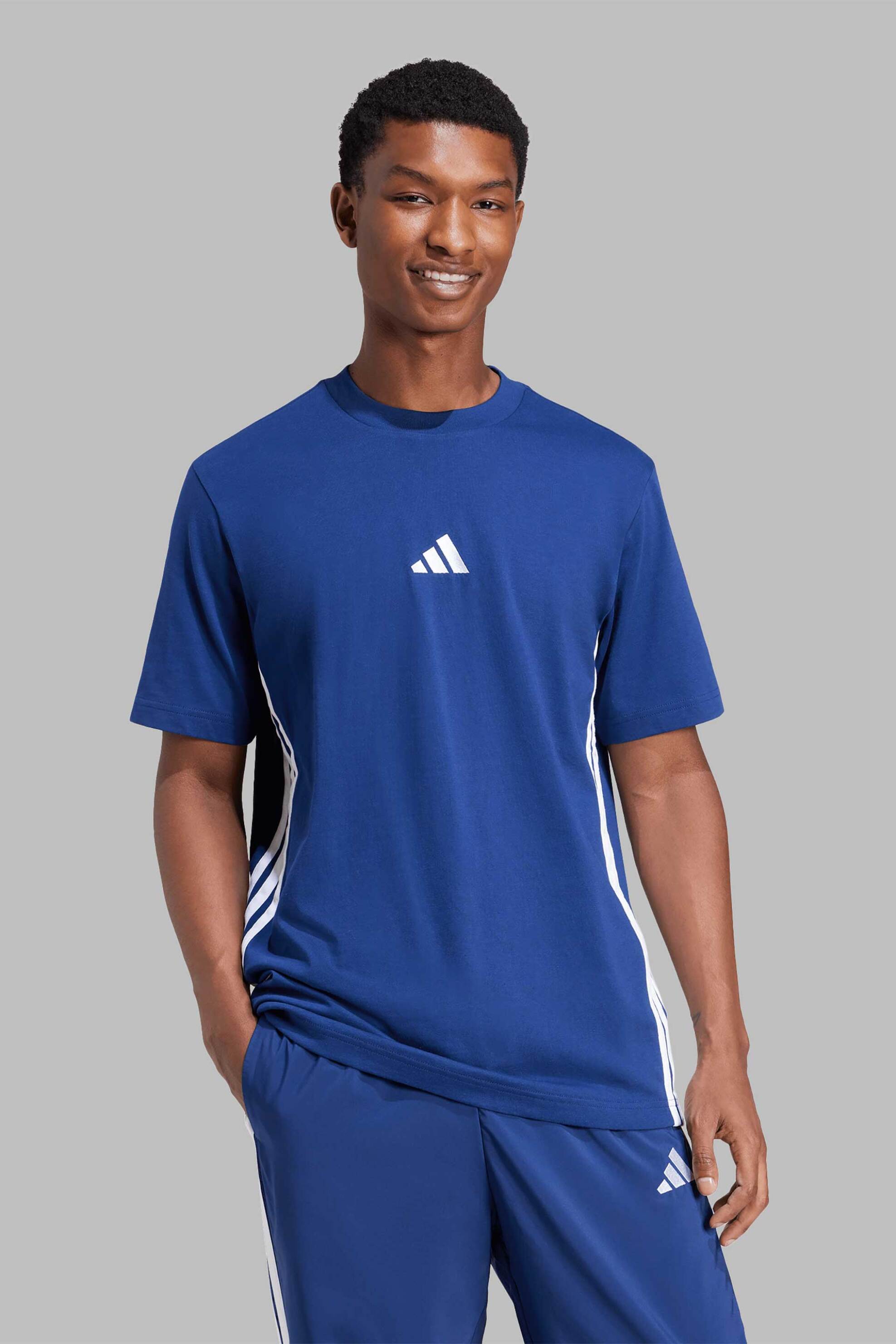 Adidas ανδρικό T-shirt Regular Fit "Essentials Small Logo" - JE6399 Μπλε