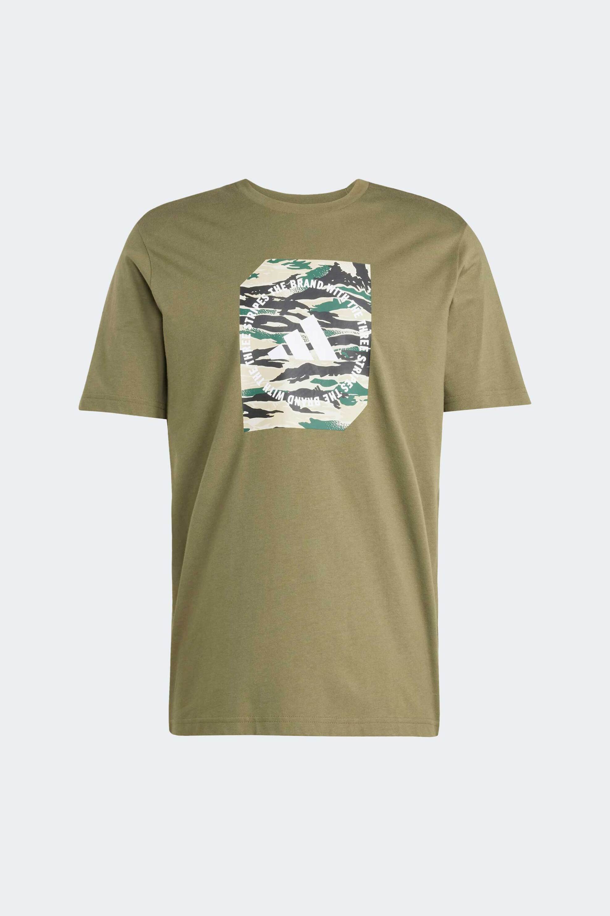 Adidas Ανδρικό T-Shirt Regular Fit Camo Shape Graphic - Jm0388 Λαδί