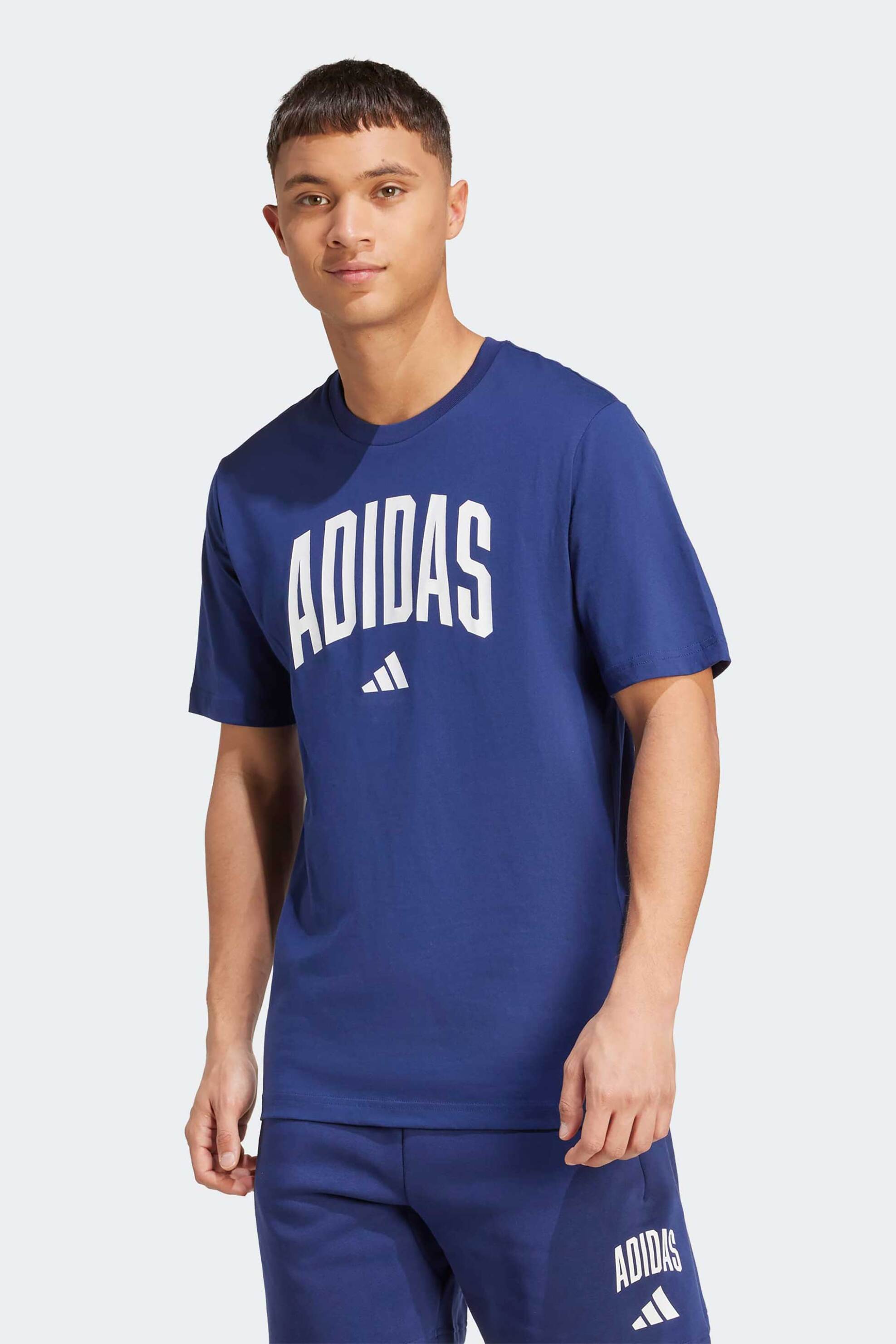 Adidas ανδρικό T-shirt Regular Fit "Collegiate" - JM6417 Μπλε