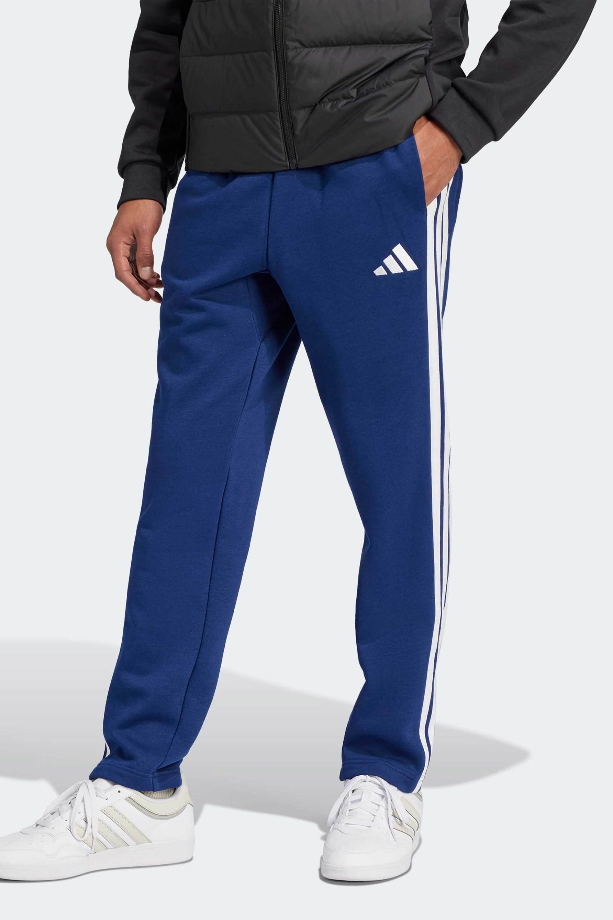 ADIDAS Adidas ανδρικό παντελόνι φόρμας Regular Fit "Essentials 3-Stripes Open Hem Fleece" - JE6334 Μπλε